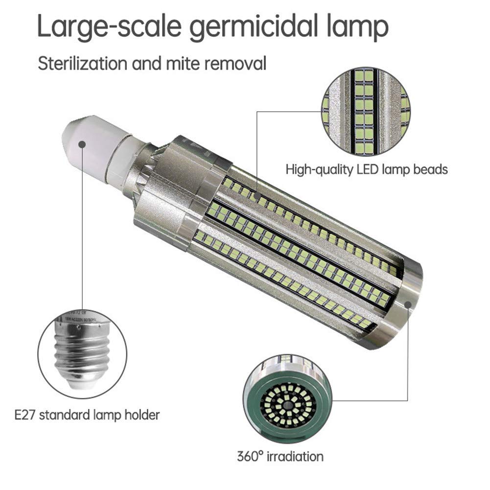 60W UV germicida ha Condotto la Luce UV-C Lampadina E27 / E26 germicida della Lampada di Telecomando Timing Uccisione Virus Mite batteri,UV Bulb + Remote Control