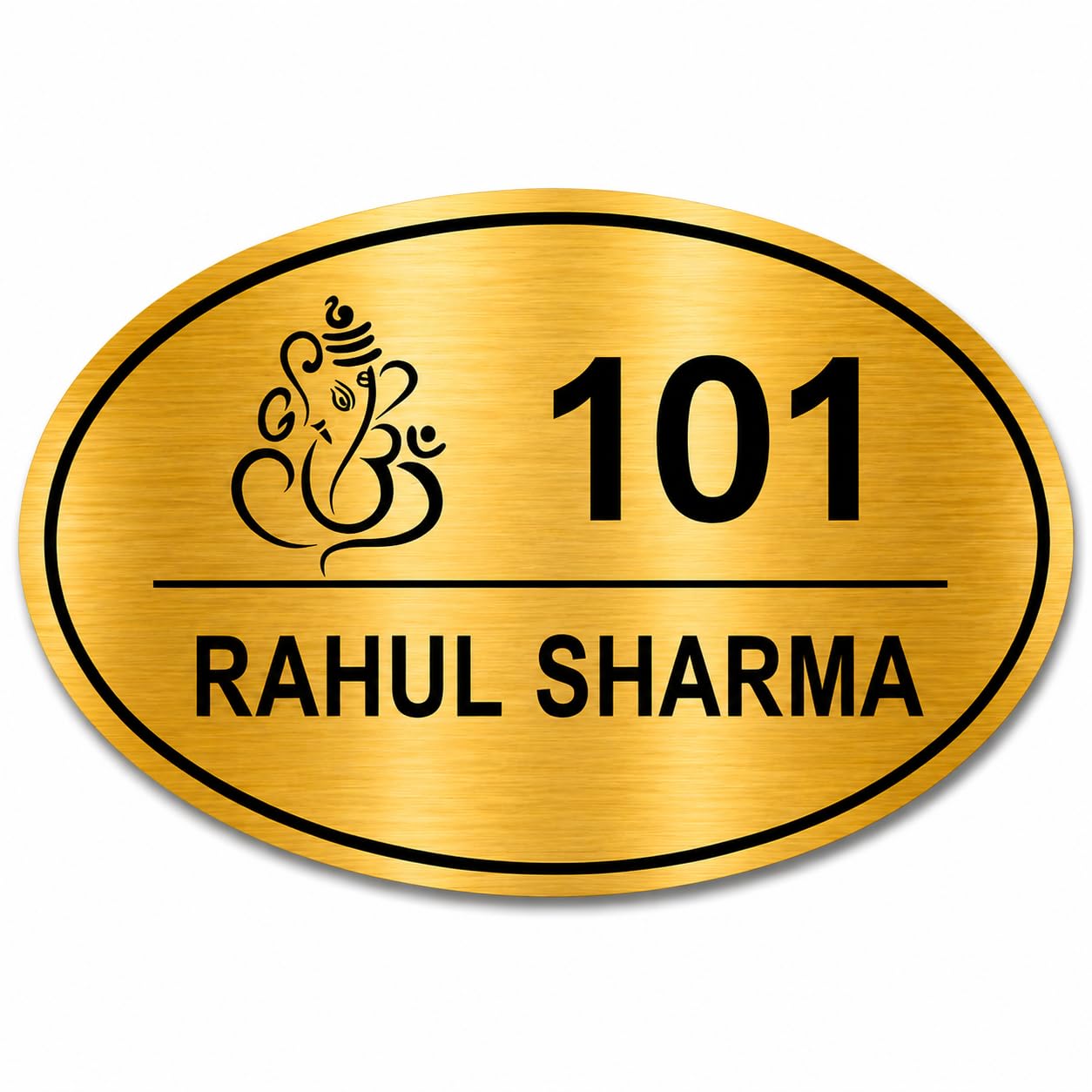 Customized Acrylic Name Plate | Personalized House Number Sign for Home & Office | Premium Silver Brushed Finish | Modern, Weatherproof(Self-Adhesive) | Flat/Apartment/Hotel Door Sign (7 x 4.5 Inches) (GOLDEN(LOGO))-image-42