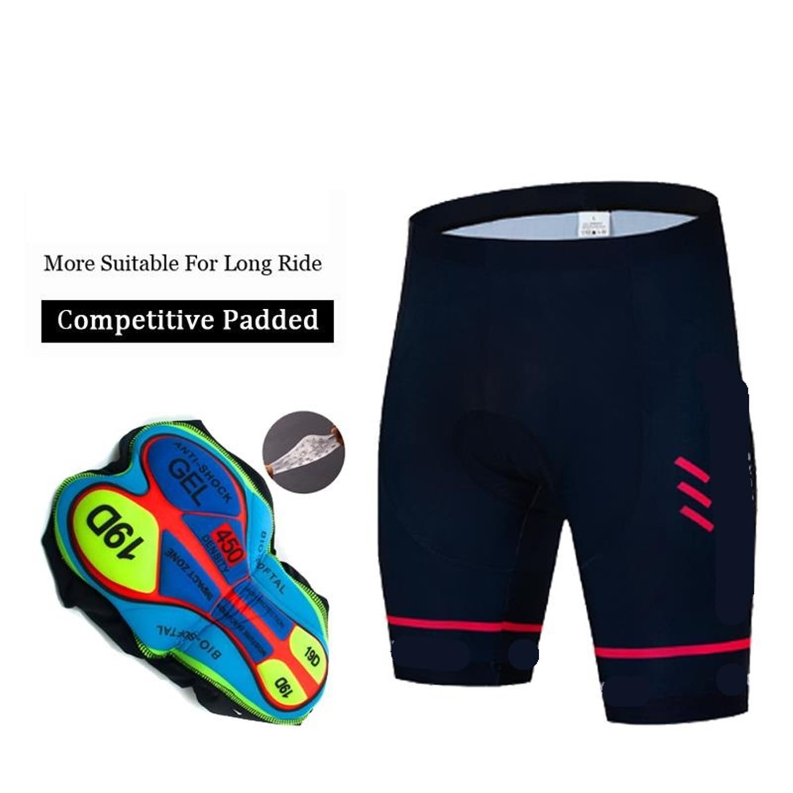 Radhosen Radhose Gepolsterte Team-Radhose Bibshorts Mountainbike Atmungsaktive Herren 19D Gel Hose Tragen