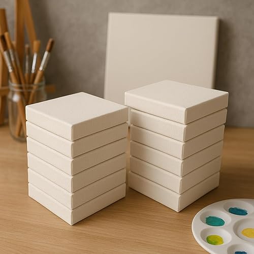 Miniatura 6 de LWR Crafts, lienzo extendido pequeño, 3 x 3 pulgadas, paquete de 12 unidades