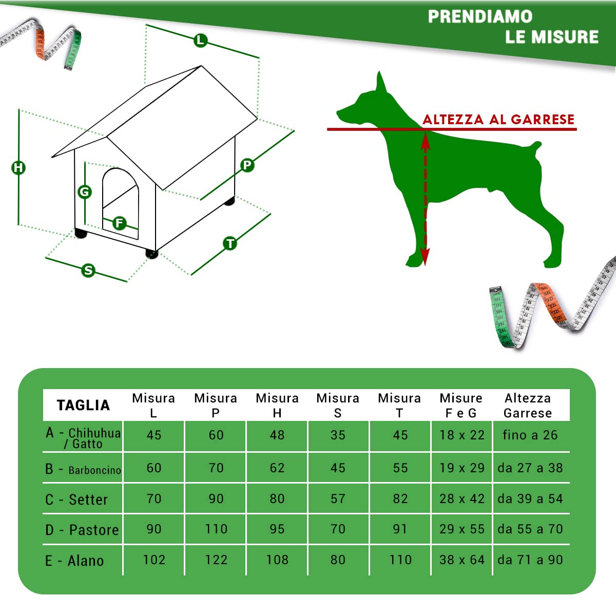 Achetez à l'usine Niche en Bois pour Chiens d'Extérieur Renforcée Cadeau Rideau Fabriqué en Italie Modèle Alpi Taille B - Caniche 60x70xH62