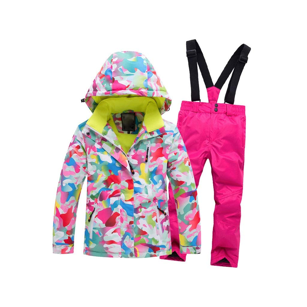 TWDYC Skiing Children Ski Suits Snowsuit Boys Girls Windproof Snow Pants Ski Jacket Winter Sports Thickened Clothes Set
