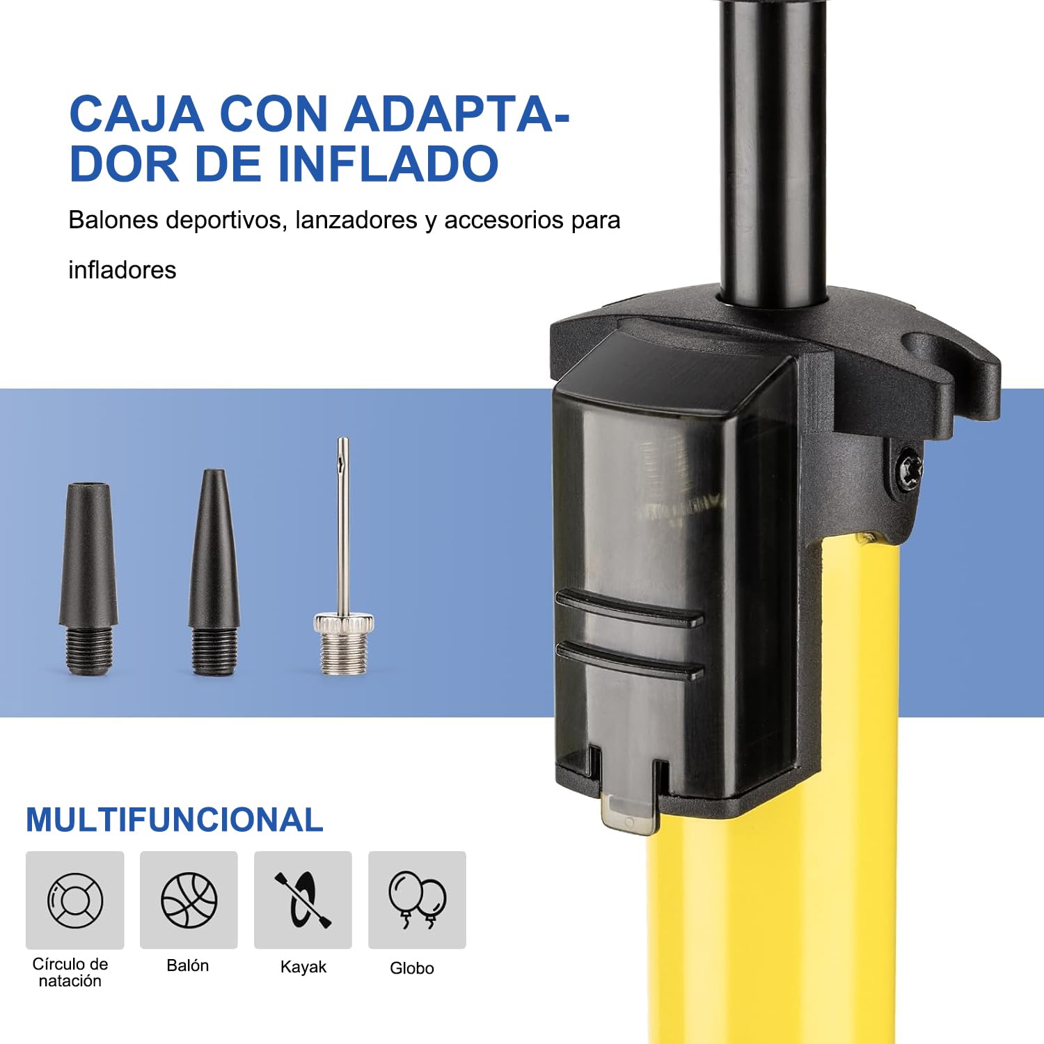 CXWXC Bomba de Bicicleta con manómetro Digital – Bomba de Aire de pie hasta 140 PSI para válvulas Presta & Schrader – Bomba de Aire portátil para Bicicleta con Gran Pantalla LCD