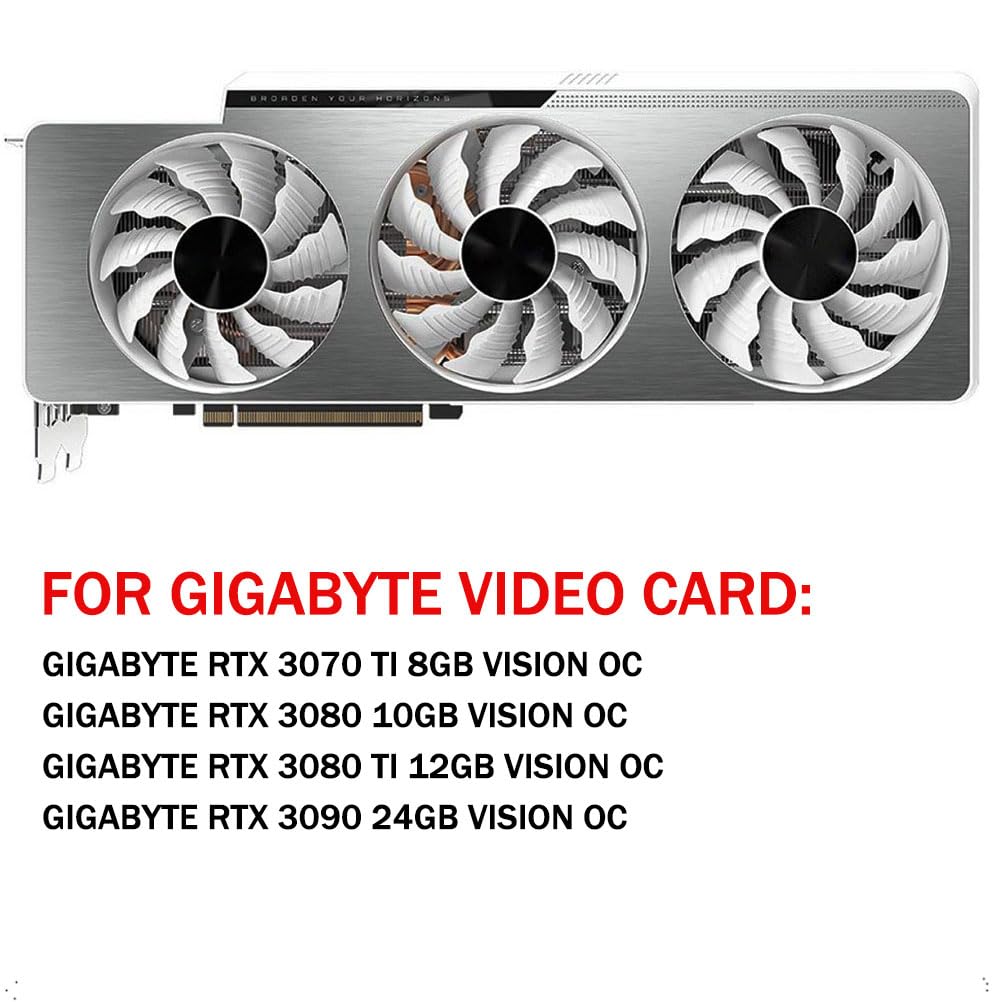 T129215SU 87mm 12V 0.50A 4 Pin Graphics Card Cooling Fan Replacement for GIGABYTE RTX 3070ti 3080 3080ti 3090 Vision OC Video Card Cooler Fans (3PC)