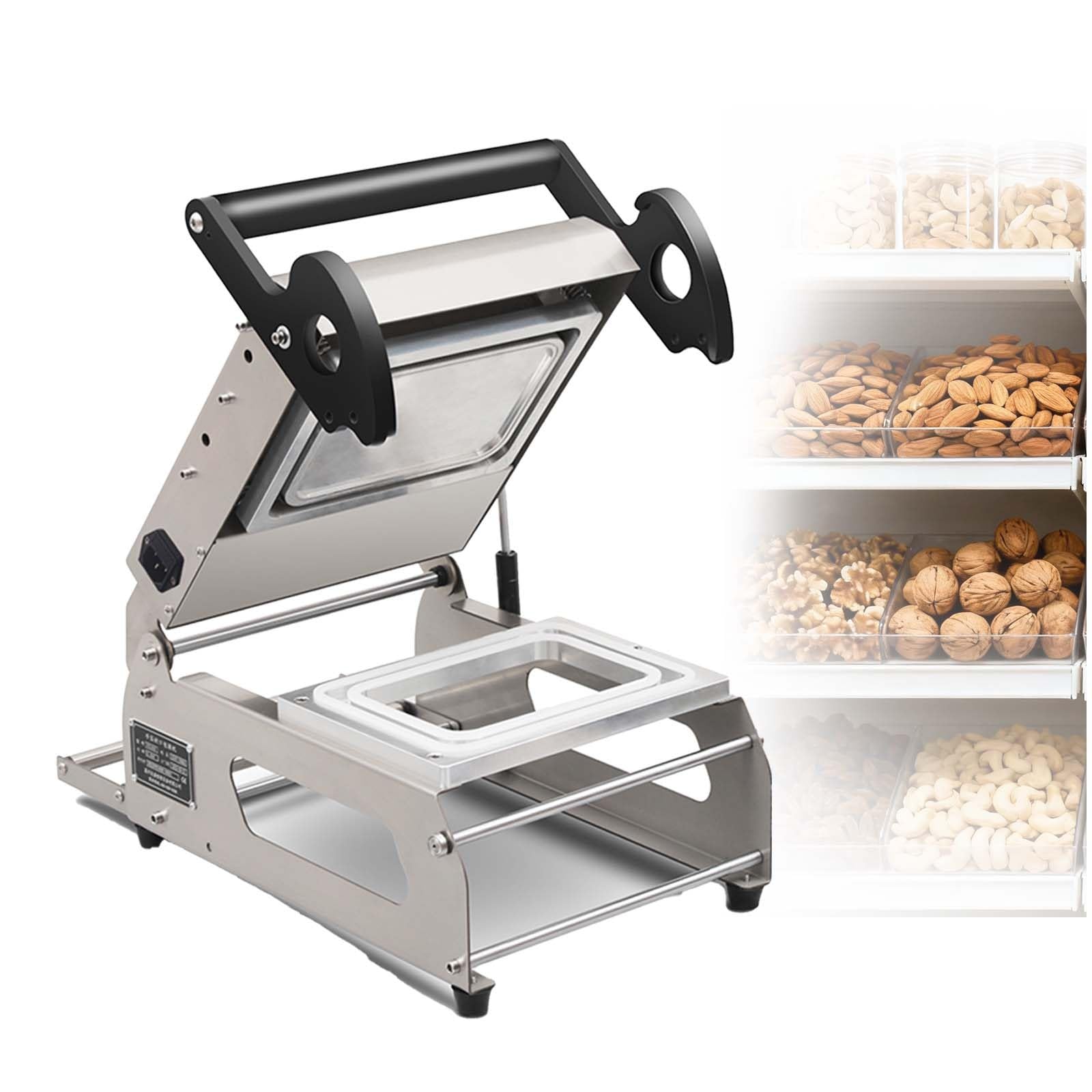 Machine De Scellage De Barquettes Alimentaires Commerciale, Dotée D'une Technologie De Scellage Étanche, D'un Corps Robuste En Acier Inoxydable Et D'un Diamètre De Film De 180 Mm
