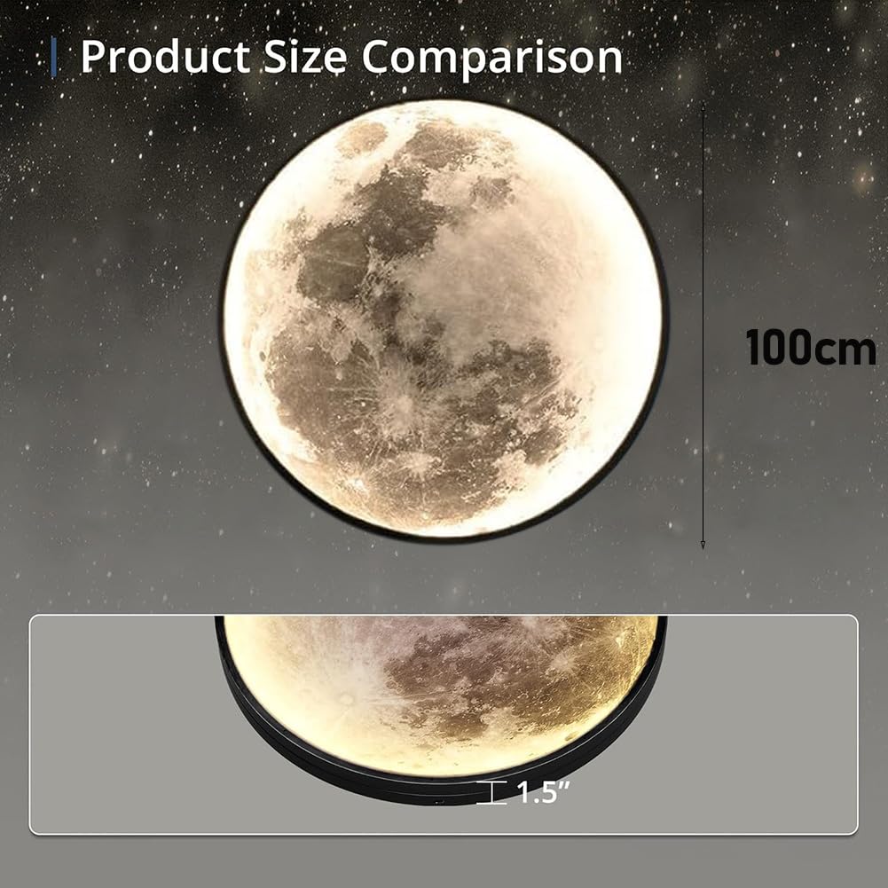 Lampada da parete a LED a forma di luna, dimmerabile, 3D, con interruttore e telecomando, per illuminazione interna della stanza dei bambini