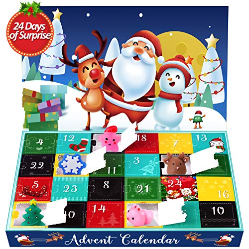 Christmas Advent Calendar 2020 Countdown Calendars Toys for Kids LUDILO Christmas Mochi Squishy Toys 24Pcs Different Cute Mochi Animals Relief Stress Toys Unique Advent Calendars for Girls Boys