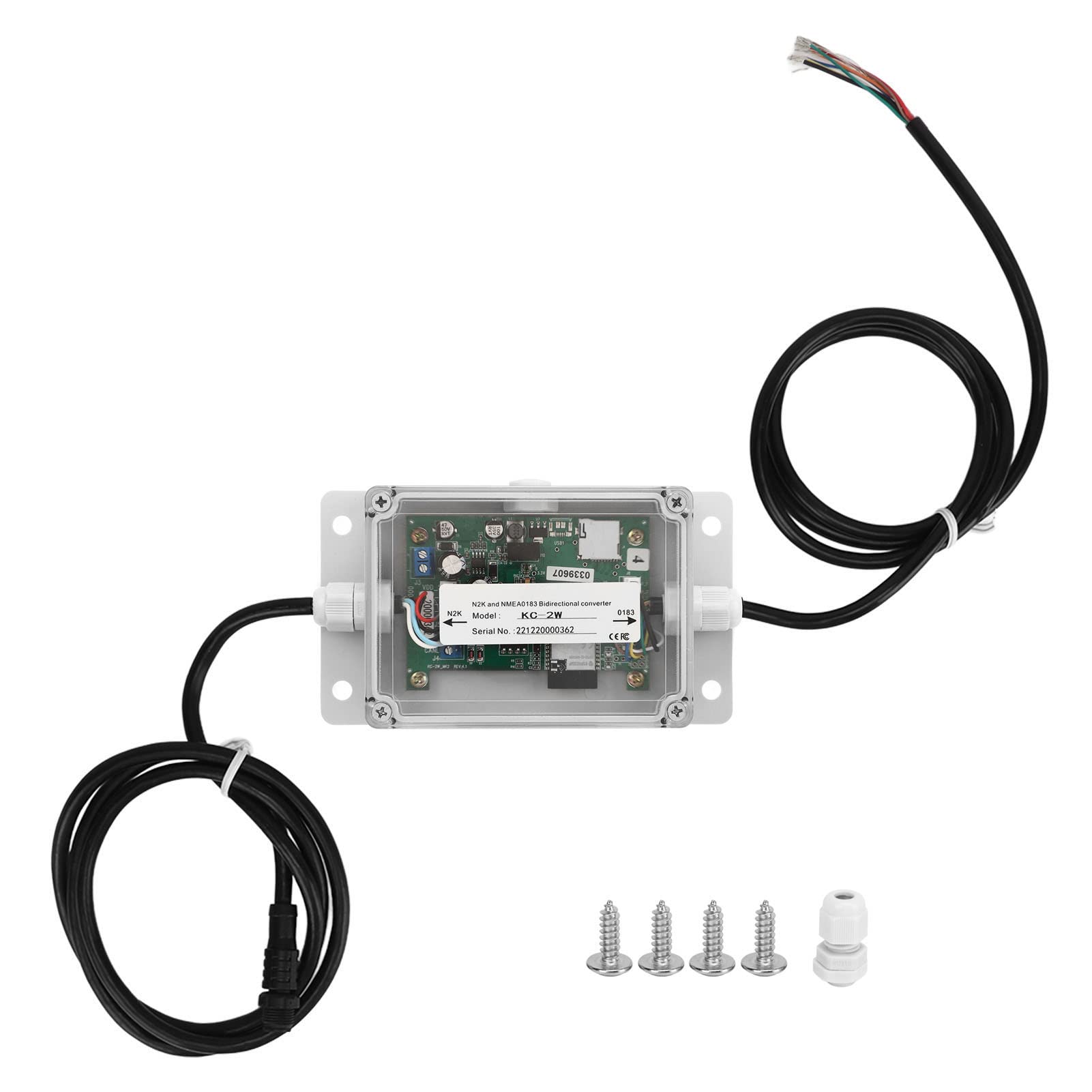 Conversor Bidireccional KC‑2W para NMEA2000 y NMEA0183 con Soporte y Sensor de Flujo de Instalación Plug and Play y Configuración Sencilla