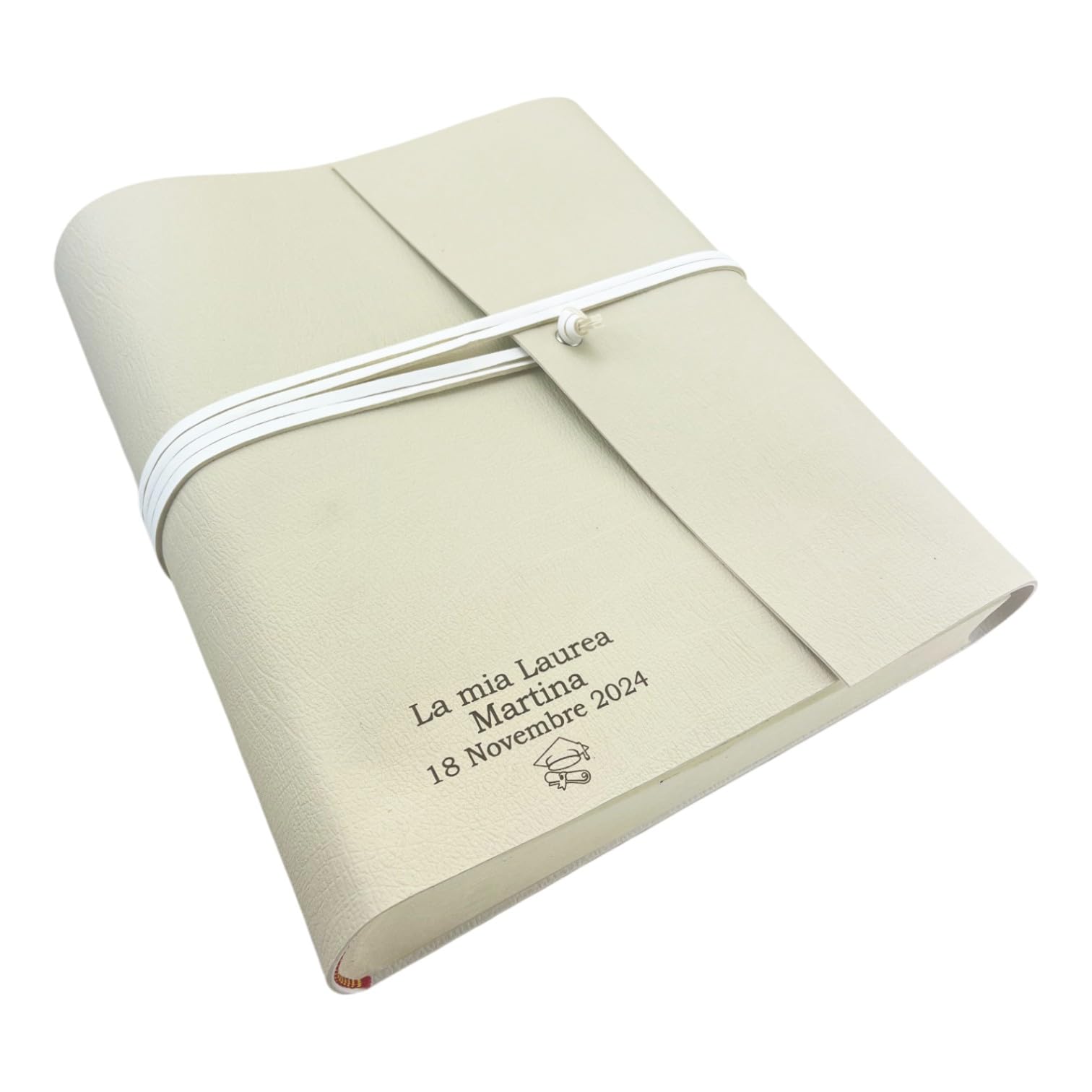 Álbum de fotos hecho a mano TriVin Art, en símil piel bicolor, personalizable con 3 líneas + símbolo, clásico con papel de seda Regalo de cumpleaños Eventos de boda Aniversario Recuerdos de boda