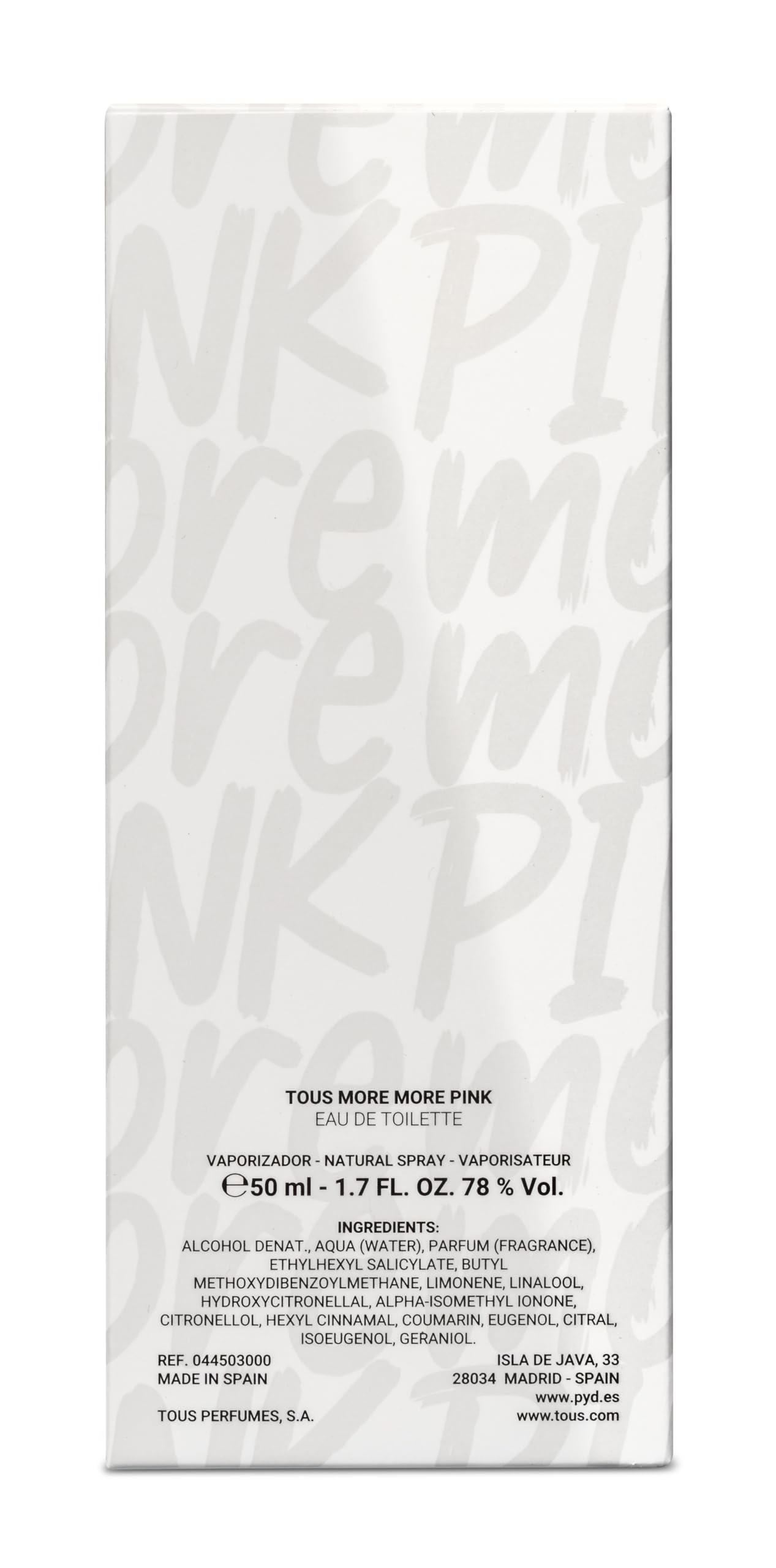 Tous More More Pink, woda toaletowa dla kobiet, owocowy zapach kwiatowy, 50 ml ze sprayem