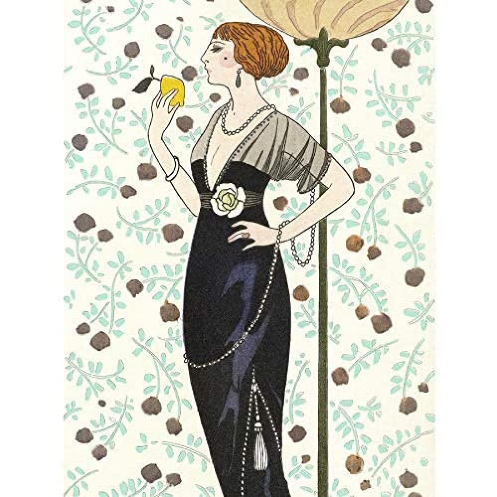 Wee Blue Coo Barbier Fashion Paris Woman Unframed Art Print Poster Wall Decor 12X16 Inch