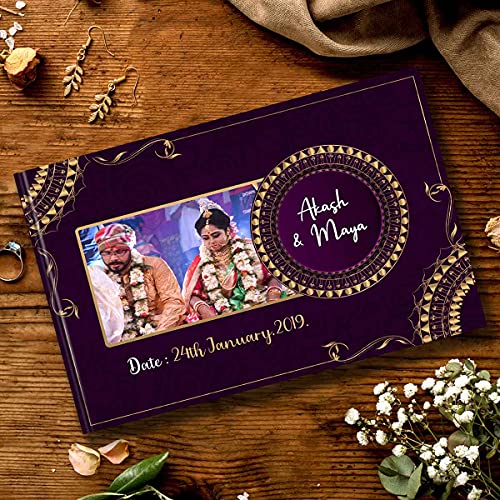 Image of PRESTO Personalized Photo Album | Custom Wedding & Memory Book | Romantic Gift for Couples | Hardcover with Print | 12 x9 inch, 40 Pages