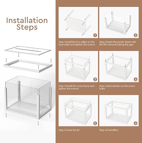 Miniatura 7 de AW BRIDAL Caja de tarjetas de acrílico para recetas, caja de tarjetas de boda, caja transparente para tarjetas con tapa, caja de tarjetas para boda,