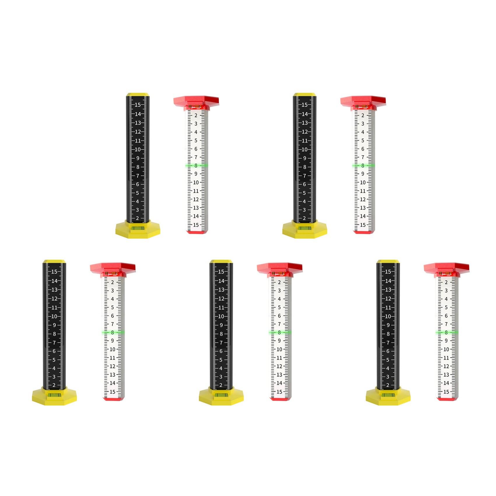 Jnchdghwa Black & Red 10Pcs Ceiling And Floor Tile Height Ruler, Measuring Ruler With Magnetic Base, Measuring Ruler, Suspended Ceiling