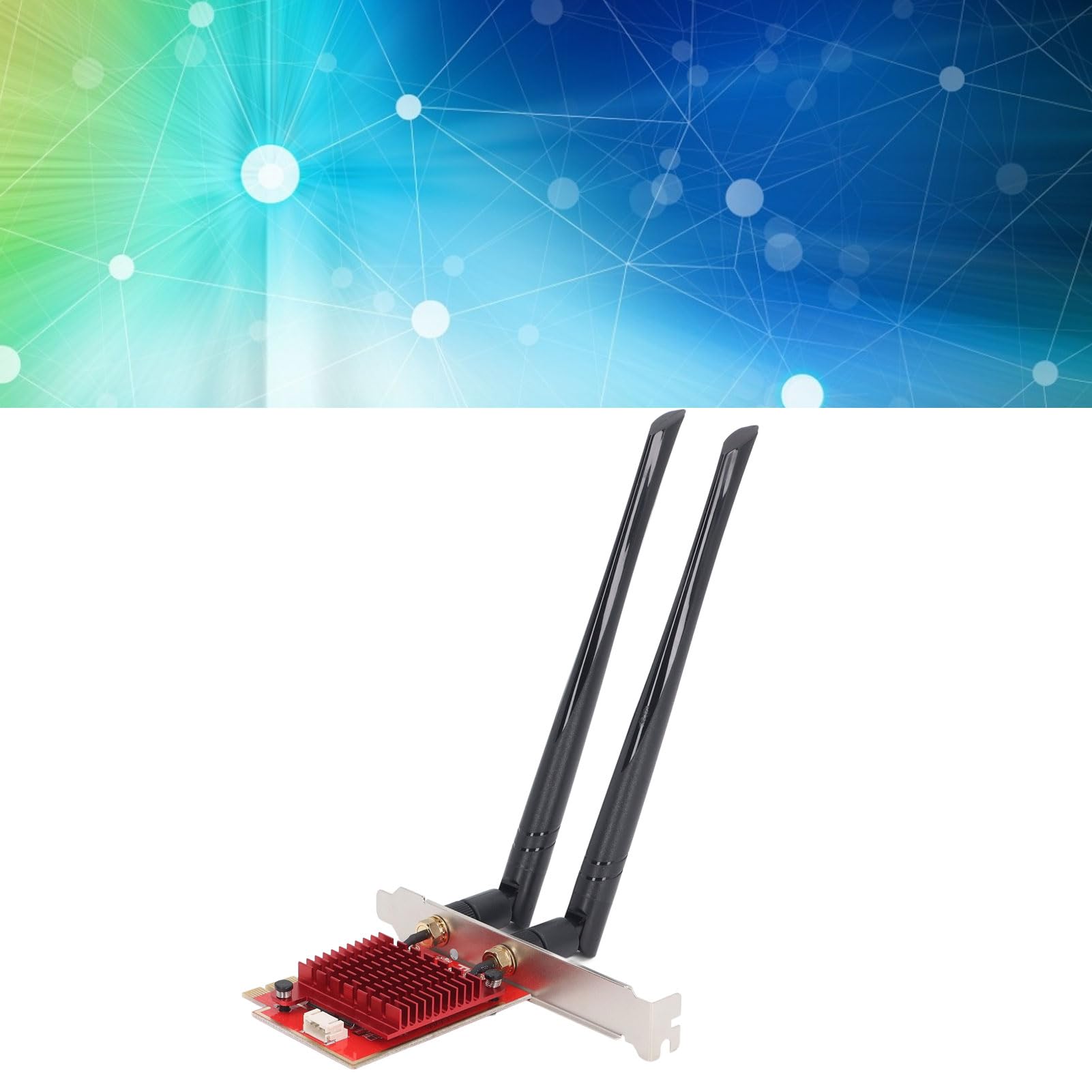 Scheda WiFi PCIe WiFi con Bluetooth 5.4,2.4GHz, 5.8GHz, Scheda Wireless Tri-band 6GHz per PC, Supporta MU-MIMO, Latenza Ultra Bassa, WPA4, Staffa a Basso Profilo, 10/11
