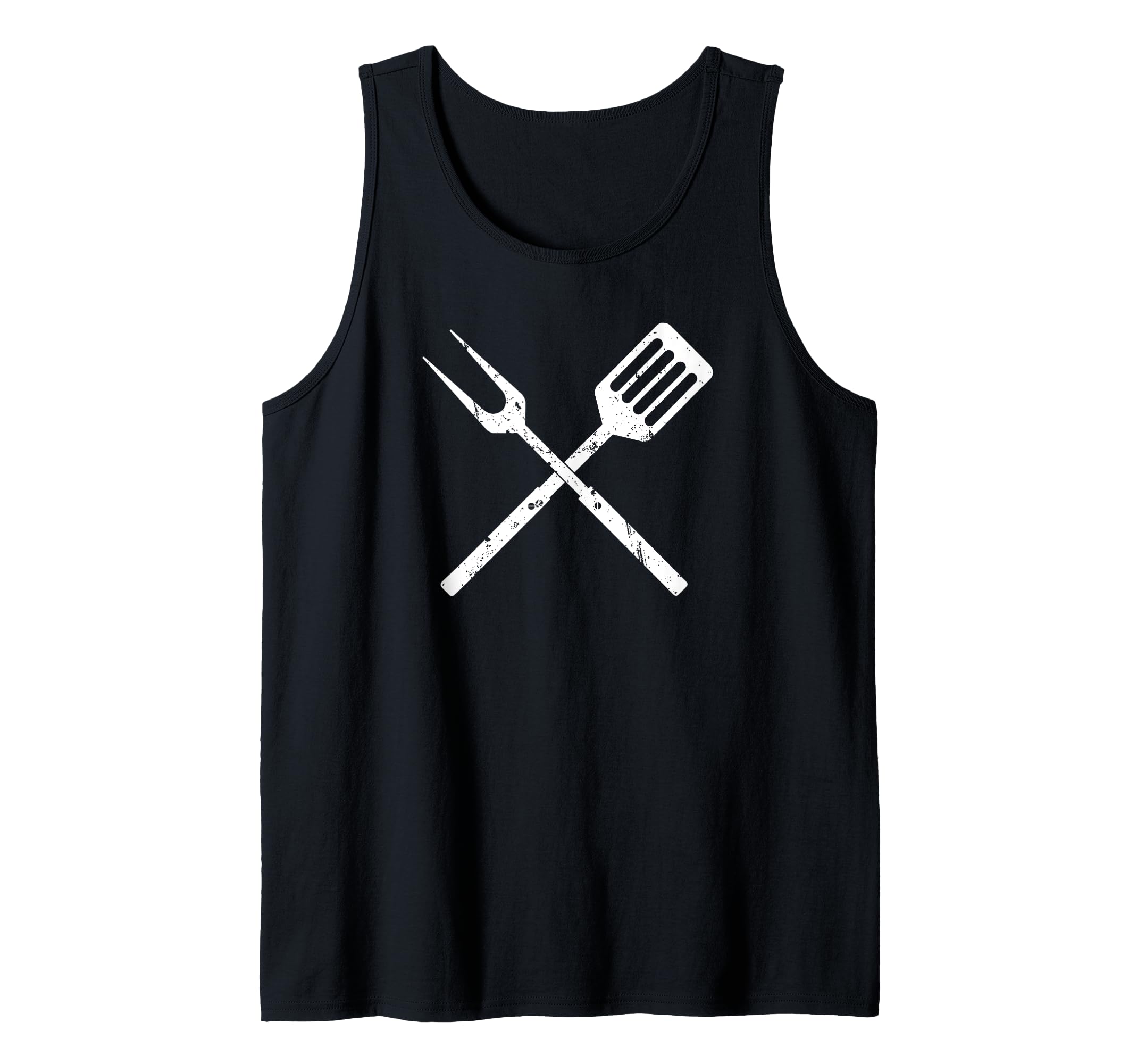 BBQ Utensils Distressed BBQ Tools Tank Top, Black
