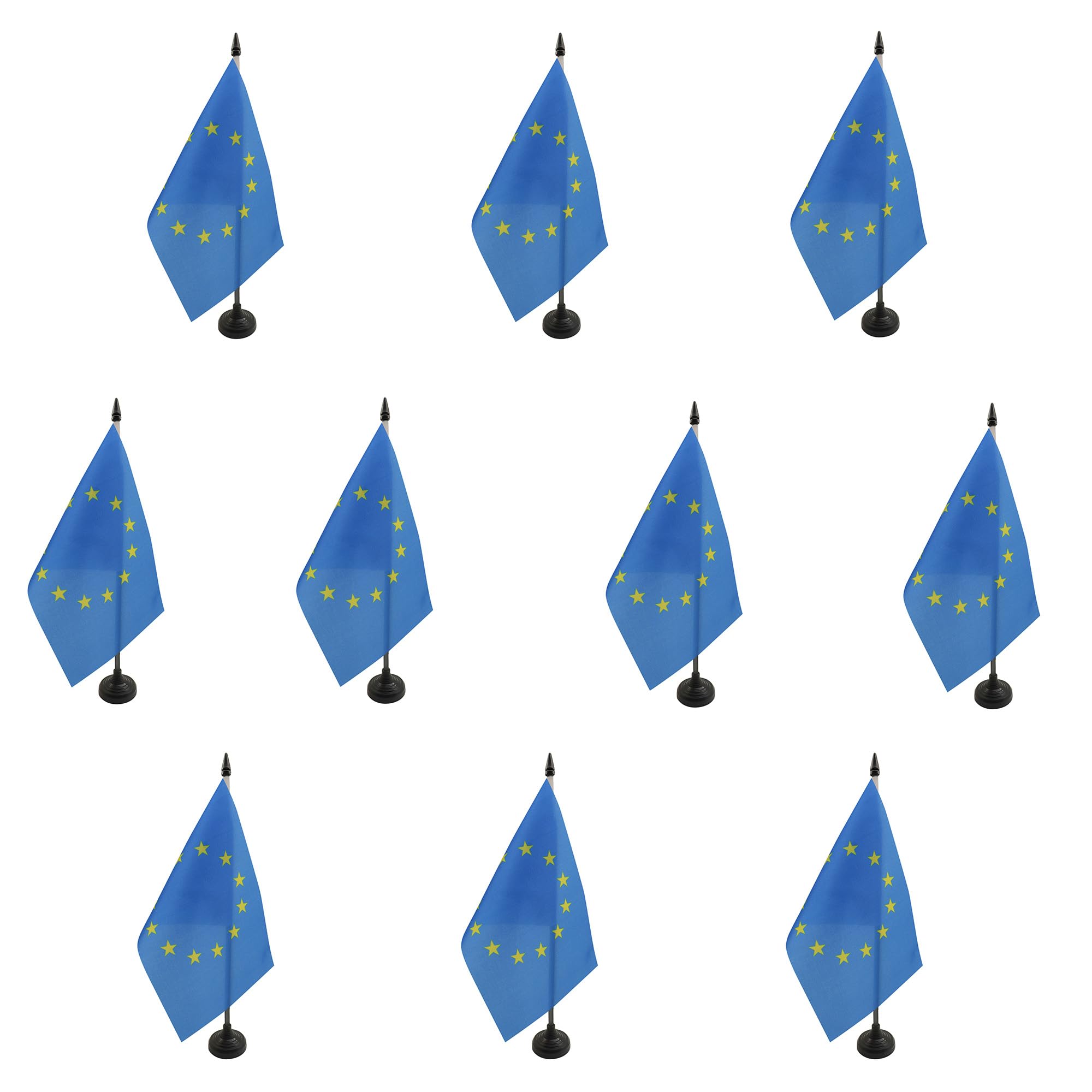 AZ FLAG Pack of 10 Europe Table Flags 6x8 in 100D Polyester Plastic Base
