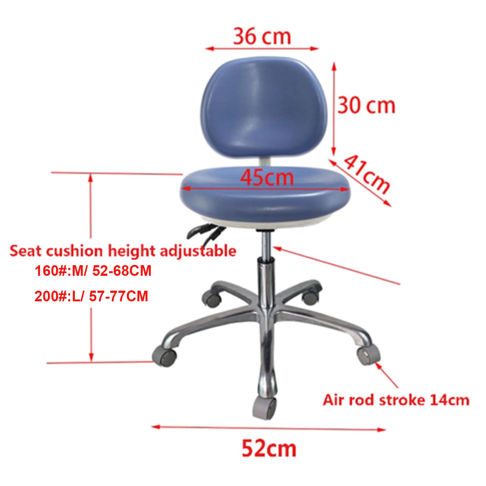 Silla de asistente dental, silla médica, asiento ergonómico, soporte para la espalda, taburete dental para clínicas, consultorios dentales, laboratorios, tienda de manicura, M