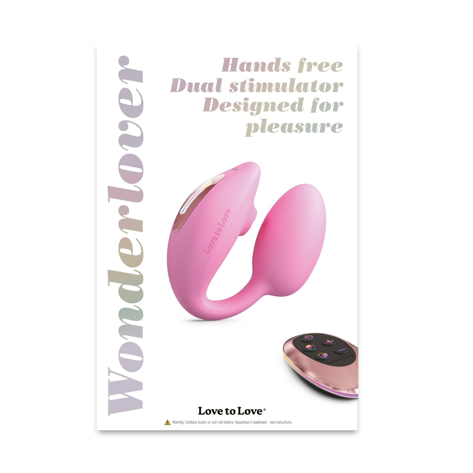 Love to Love Wonderlover – Sex toy ovetto vibrante con telecomando a distanza, doppia stimolazione clitoride & punto G, tecnologia flapping, 9 modalità, impermeabile, utilizzo a mani libere