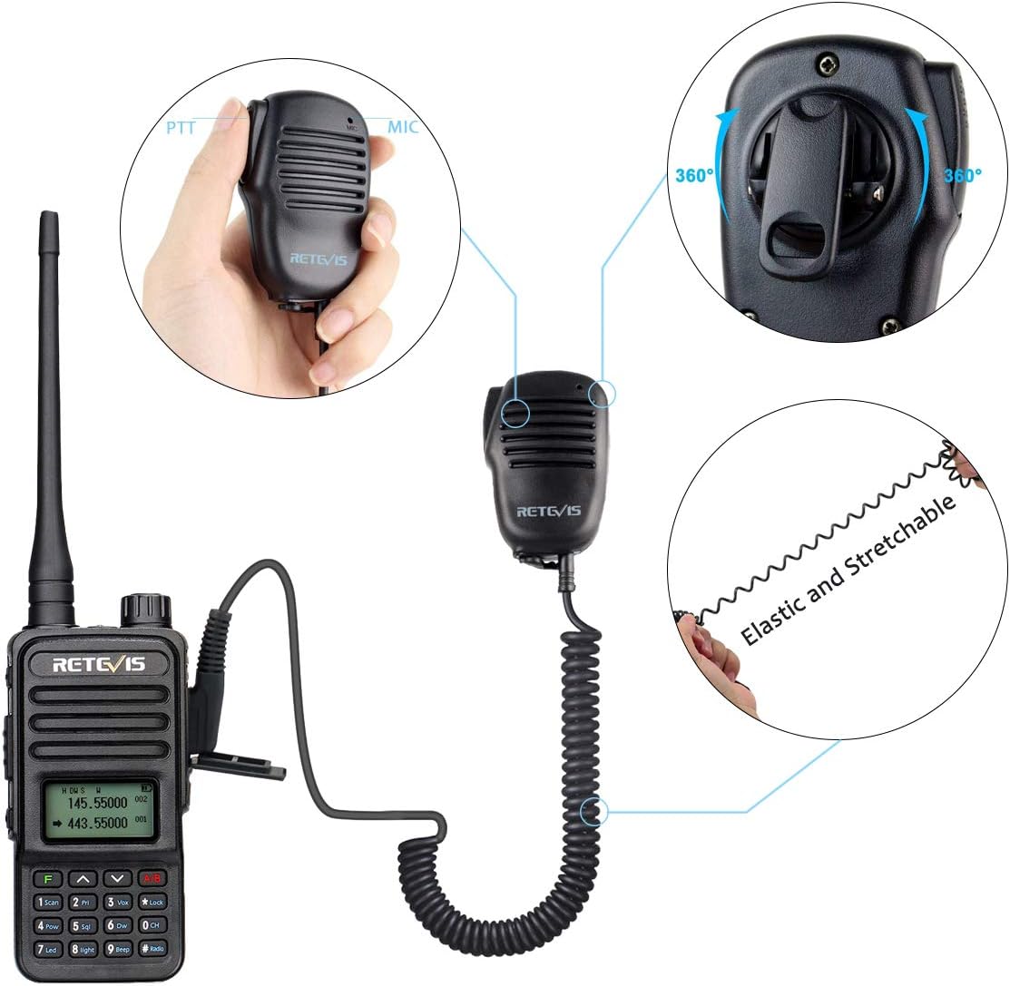 Retevis RT85 Dual Band Two Way Radios (6 Pack) with Speaker Mic(4 Pack)