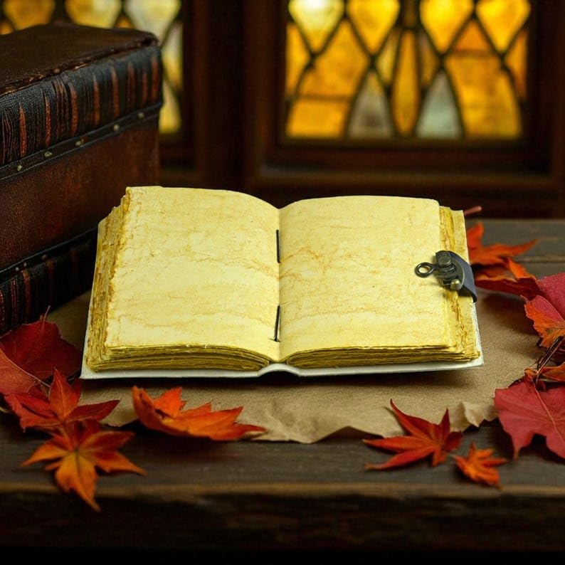 Saify Handicrafts Leather Gothic Journal Magical The Raven Spiral Notebook Mystery Crow Grimoire Witchcraft Spellwork Journal Great for Halloween and Raven Lovers Aesthetic (7x5 Inches) - Image 4