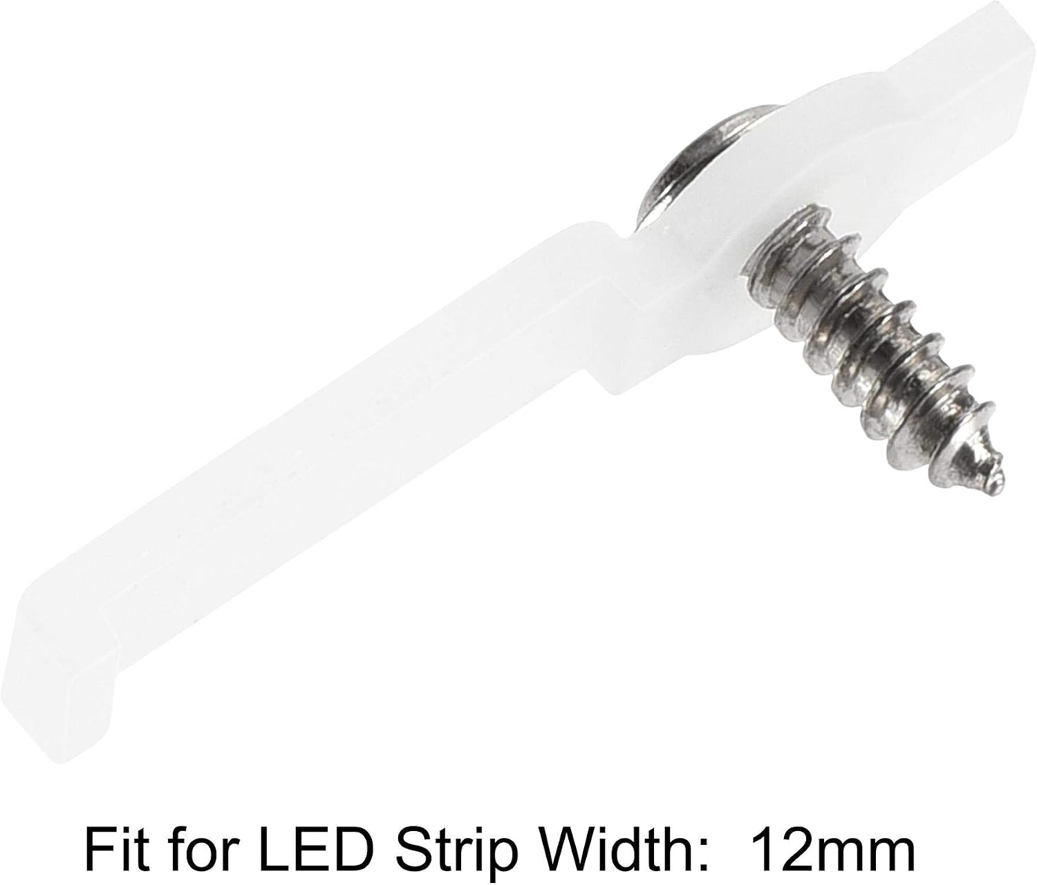 uxcell LED Strip Mounting Brackets, Fixing Clips Clamps Holder for 5050 LED Strip with Screws, for 12mm Wide Non-Waterproof LED Strip, Nylon, Pack of 200 image 4