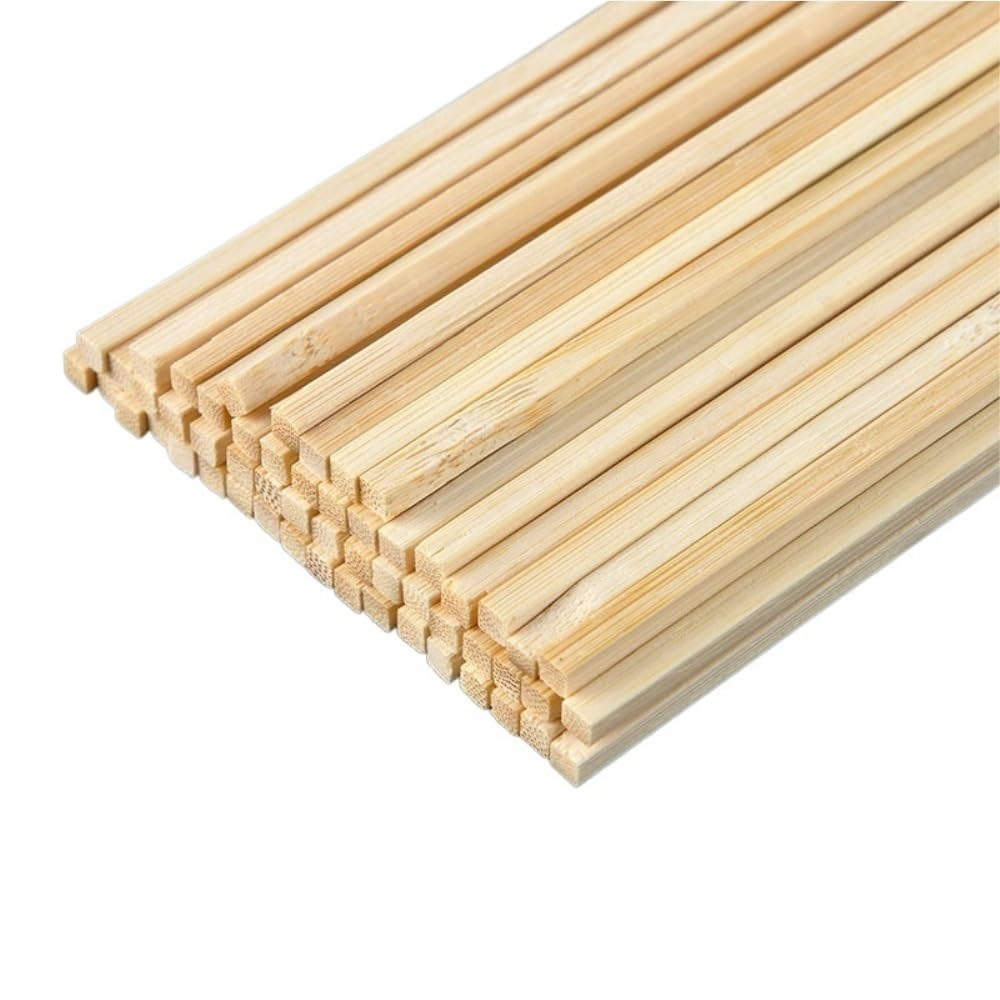 50 sztuk niedokończonych drewnianych kwadratowych kołków 400mm DIY Craft Sticks do tworzenia modeli samolotów(400x3x3mm)