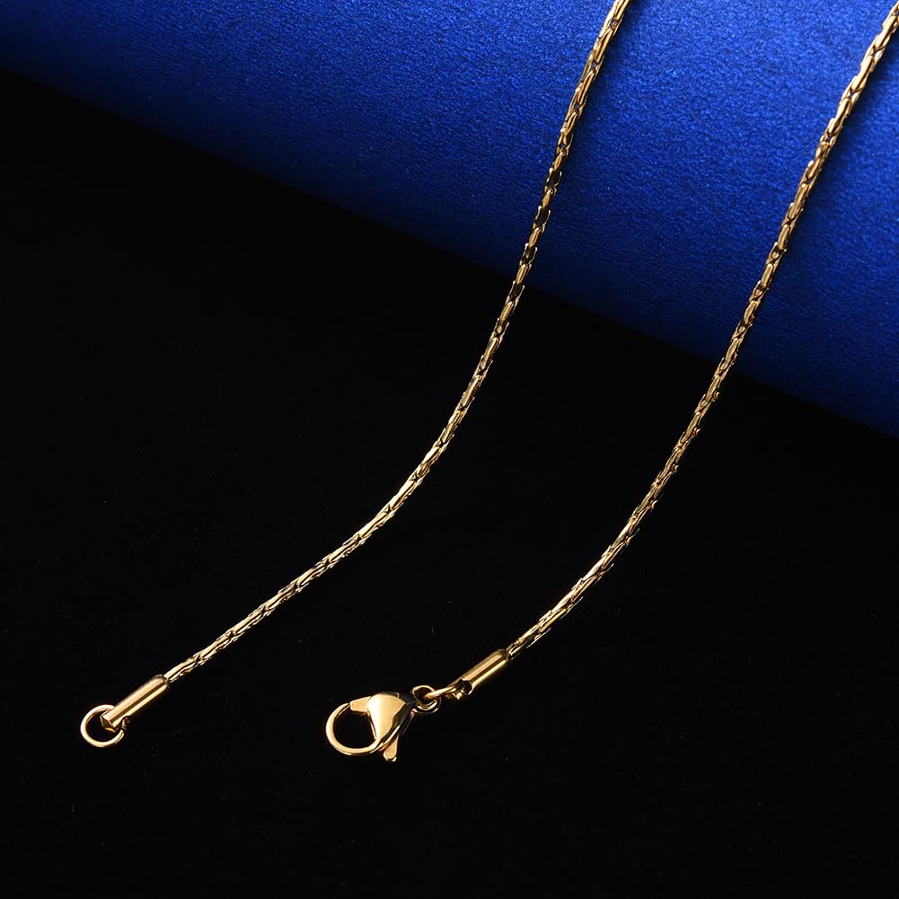 1Pc 304 Stainless Steel Boston Link Chain Necklace 0.6mm/0.9mm/1.2mm/1.6mm Wide with Lobster Claw Clasp 19.68 inch (50cm) Long Necklace Jewelry