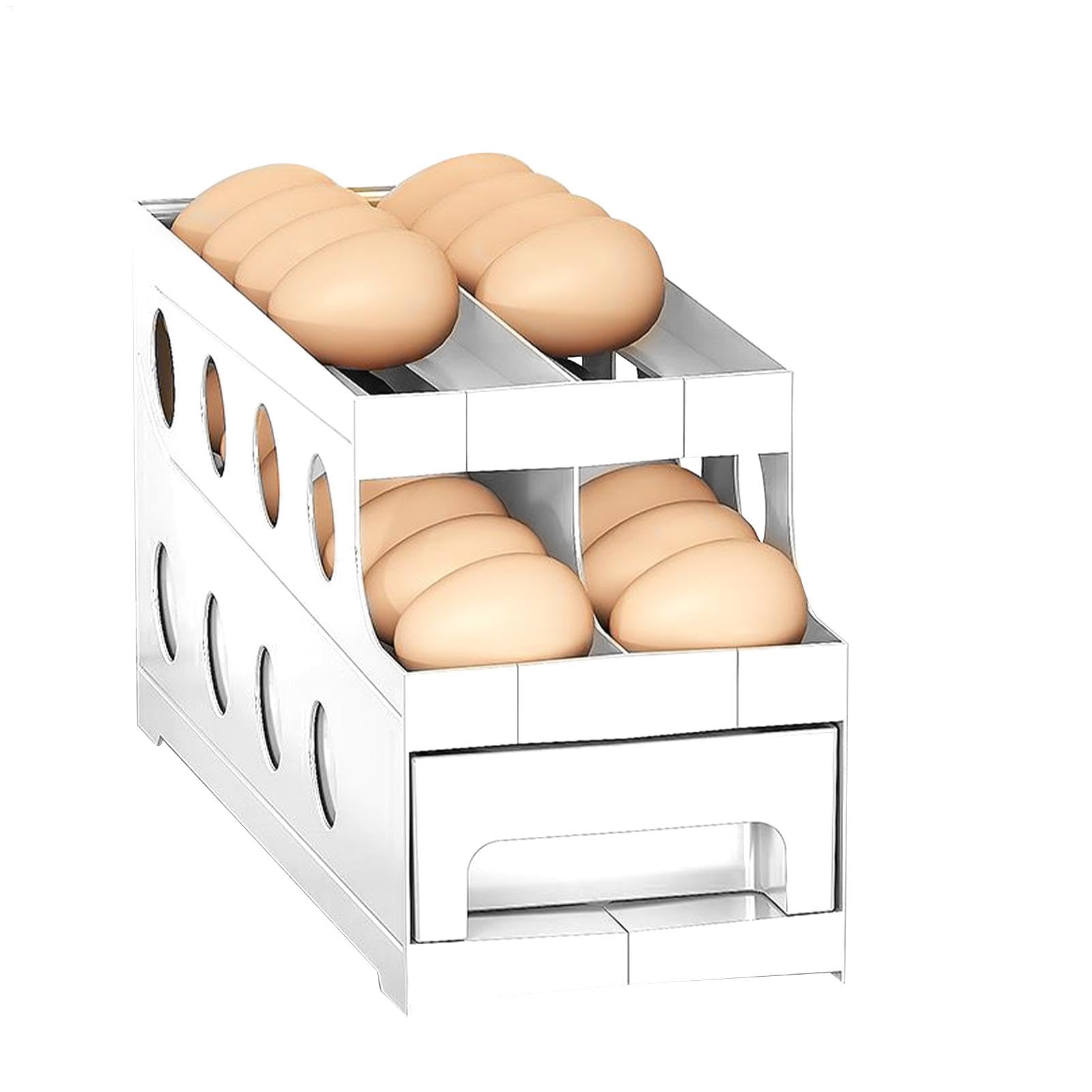 Dispensador de huevos automático con sistema rodante para ahorrar espacio en la nevera