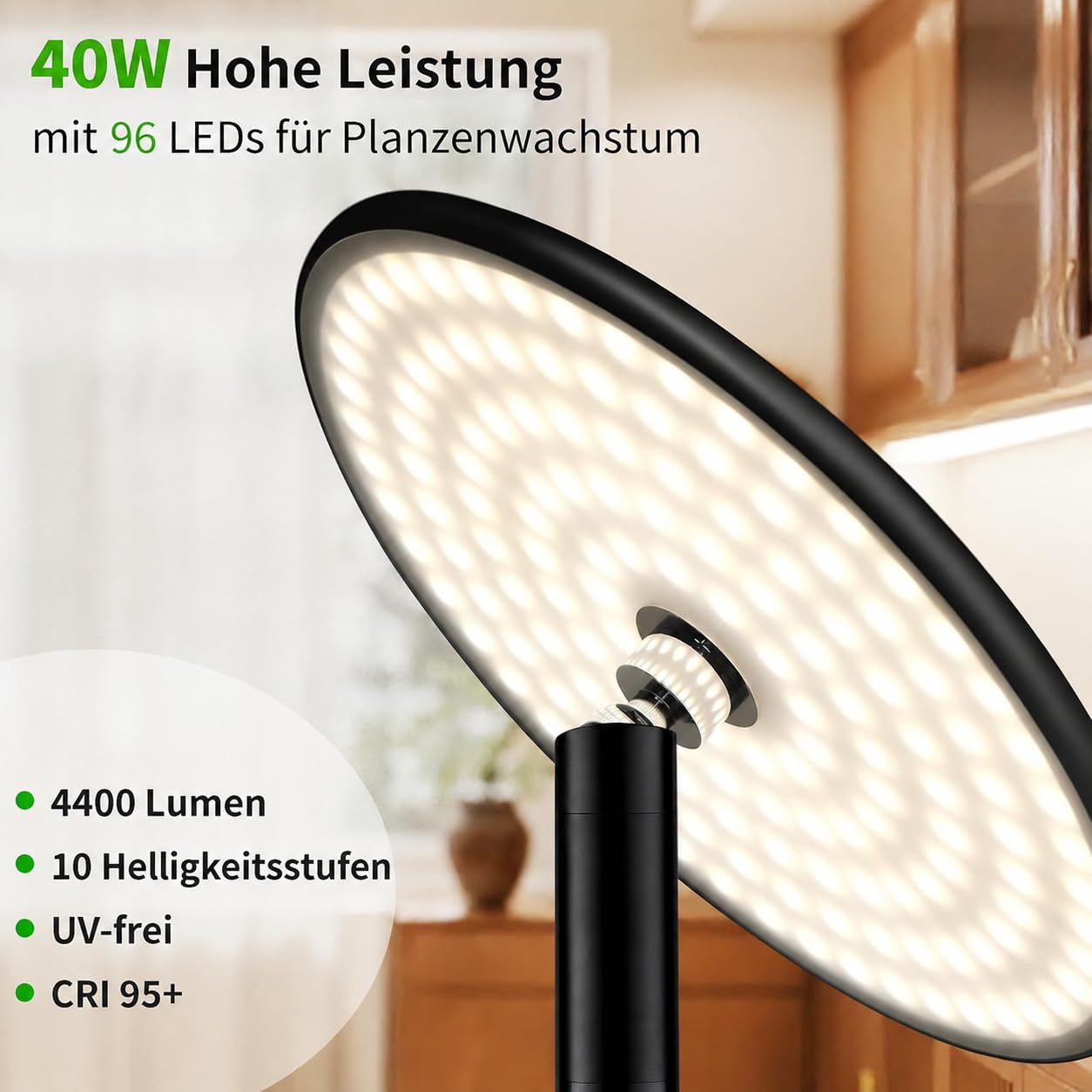 chiphy Lampe de Croissance Horticoles pour Plantes d'Intérieur - 175 cm - 40 W - Spectre Complet - 4000 K - Plante Interieur