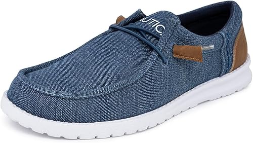 Nautica Mocasines cómodos para hombre, zapatos náuticos sin cordones, ligeros, casuales, elásticos, tenis Rushford