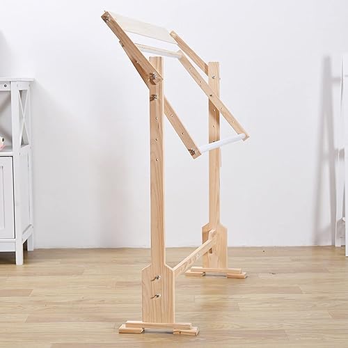 Miniatura 2 de Soporte de aro de bordado, mesa de costura y soporte manos libres, marco de bordado de madera, soporte de punto de cruz giratorio para manualidades,