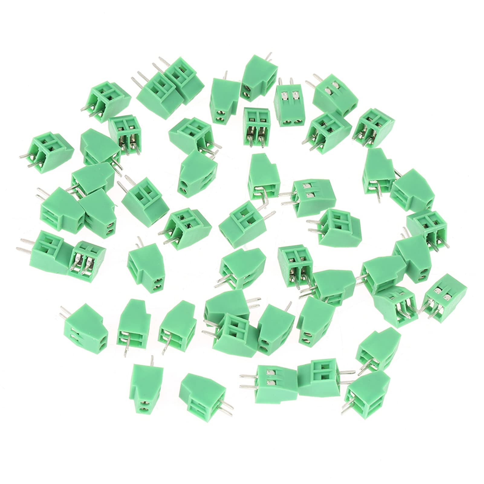 Złącze Bloku Zacisków PCB, Złącze Bloku Zacisków, 50 szt. 2-stykowe Złącze 2,54 Mm, Zielony Uniwersalny Zacisk śrubowy PCB, Złącza Twist on Wire