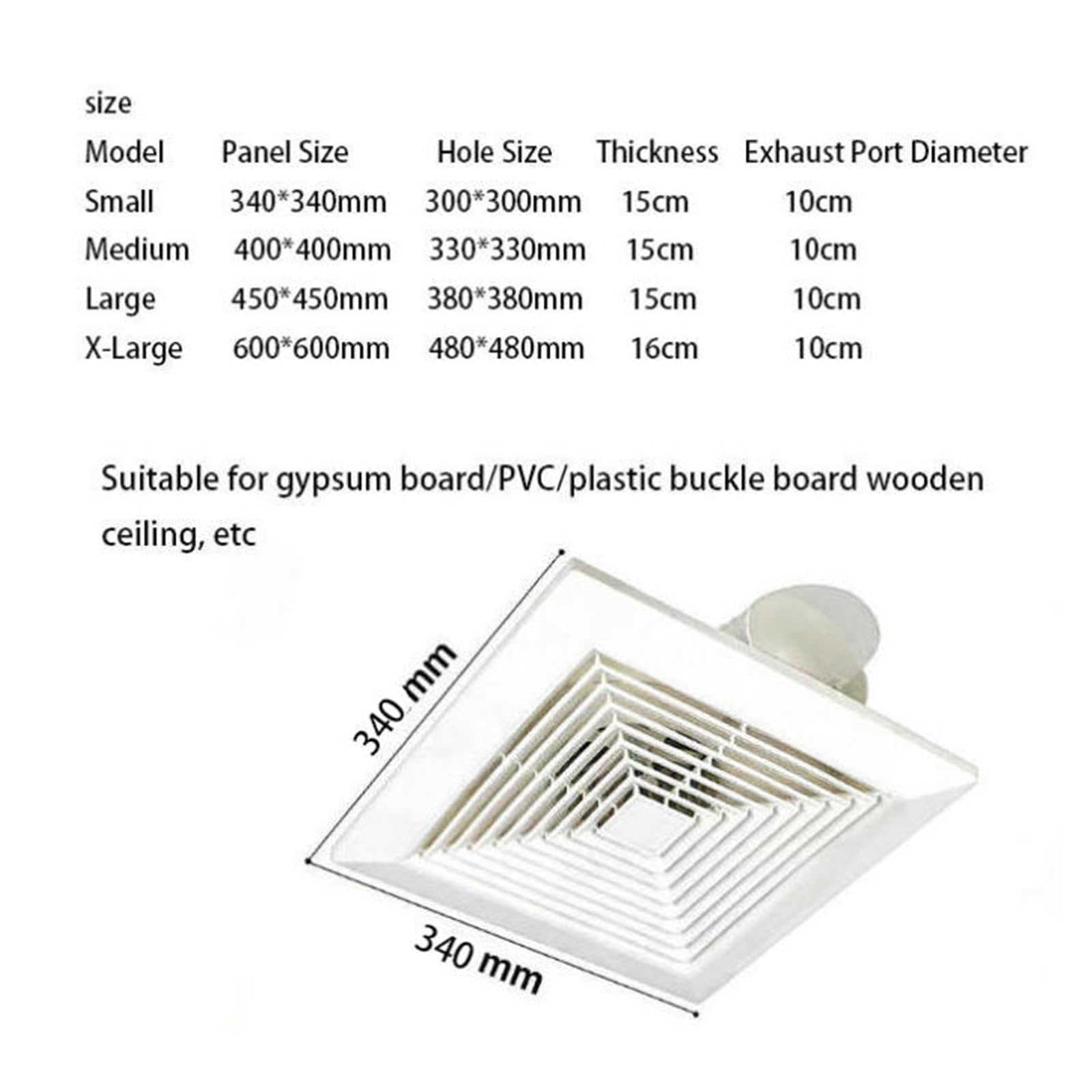 Aspiratore da soffitto for cucina e bagno Garage