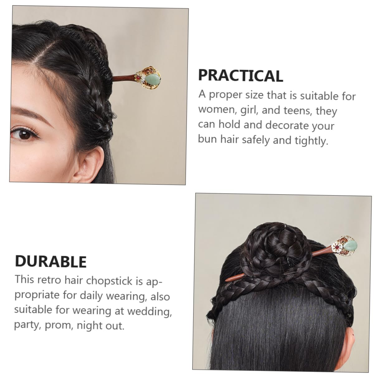 FRCOLOR 5pcs Hanfu Horquilla Hairstick Palillos de Pelo Retro Pelo Chino Hanfu Japonés Pelo Para Mujeres Horquilla Japonesa Sándalo Rojo Palillo Flor de Concha Mujer