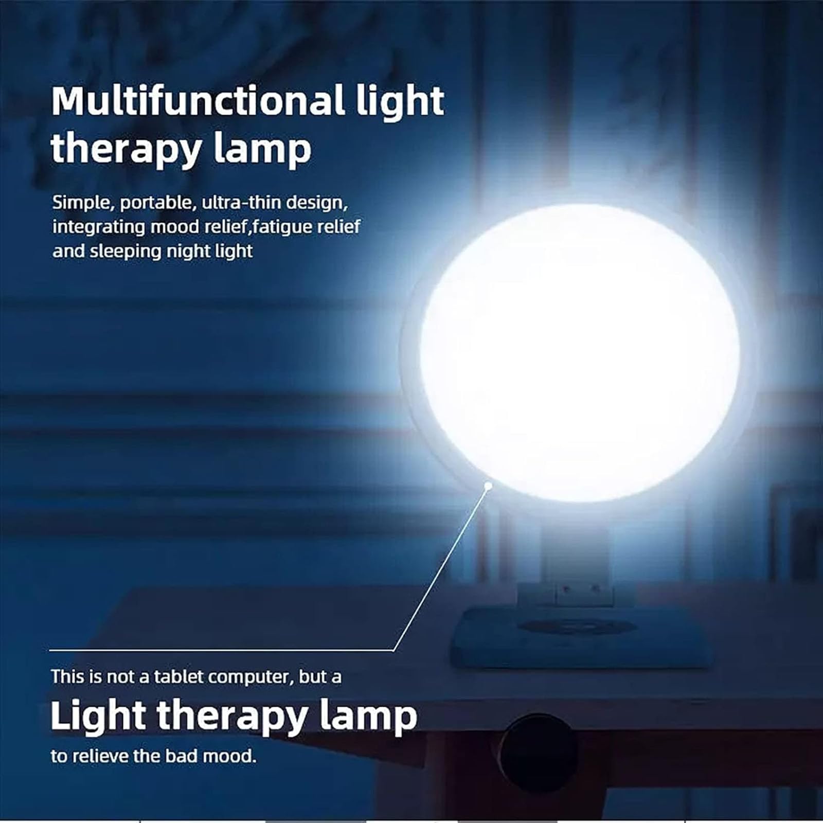 Lampade LED Happy Mood, Lampada Solare Per Terapia Della Luce Con Ricarica Wireless, Attenuazione Continua E Temporizzazione a 6 Velocità, Temperatura Di Colore 2700-5000K, Per Regalo Di Compleanno