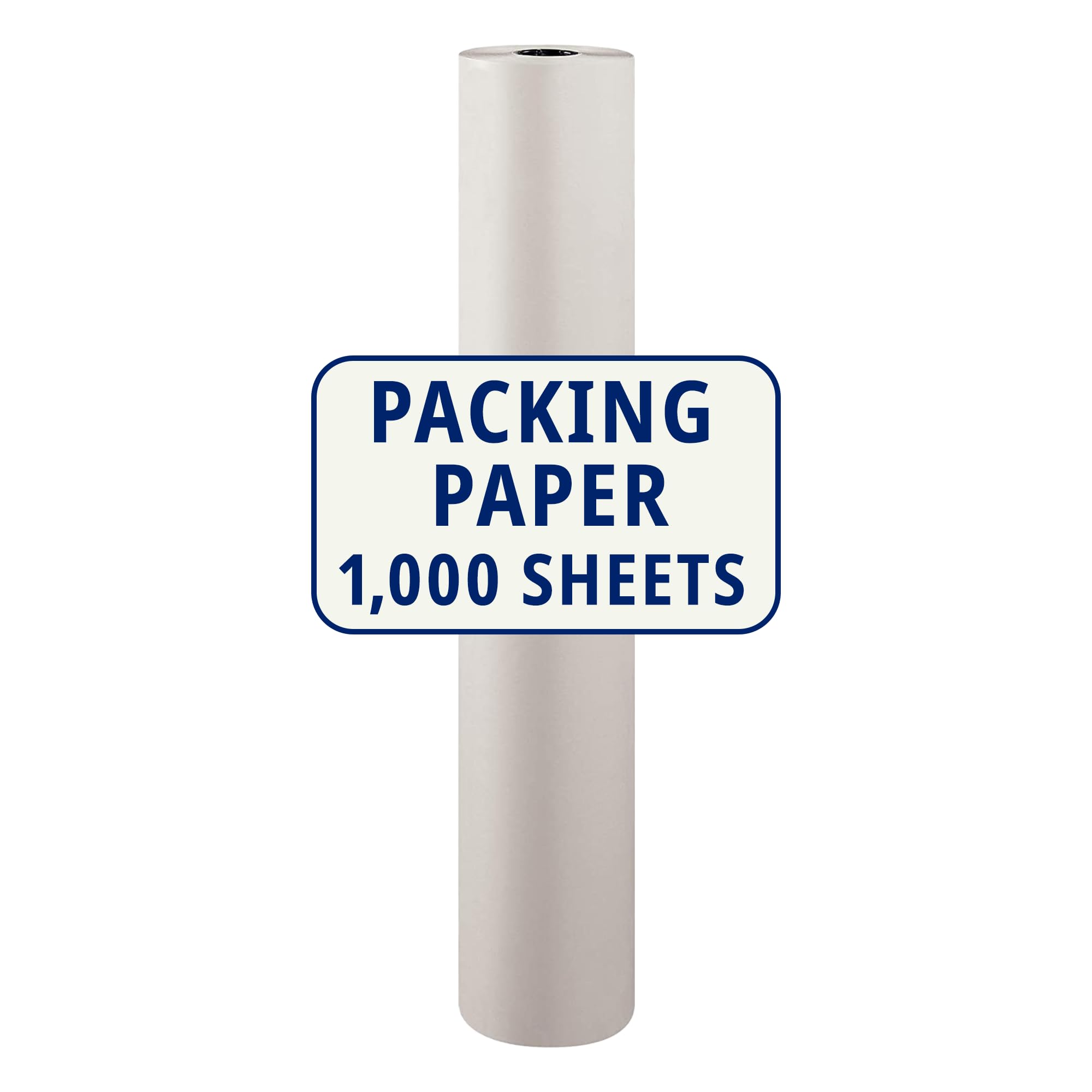 BOX USA Rolka papieru do pakowania gazet, długość 1440 cm x szerokość 122 cm, 100% z recyklingu, biała, idealna do przenoszenia, przechowywania i pakowania