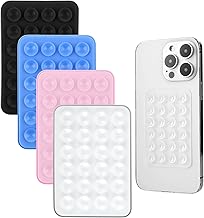 Pack of 4 Silicone Mobile Phone Holder Suction Cup Smartphone Holder Car Suction Cups Mobile Phone Holder Car Holder Compatible with All Mobile Phone Models (4 Colours)
