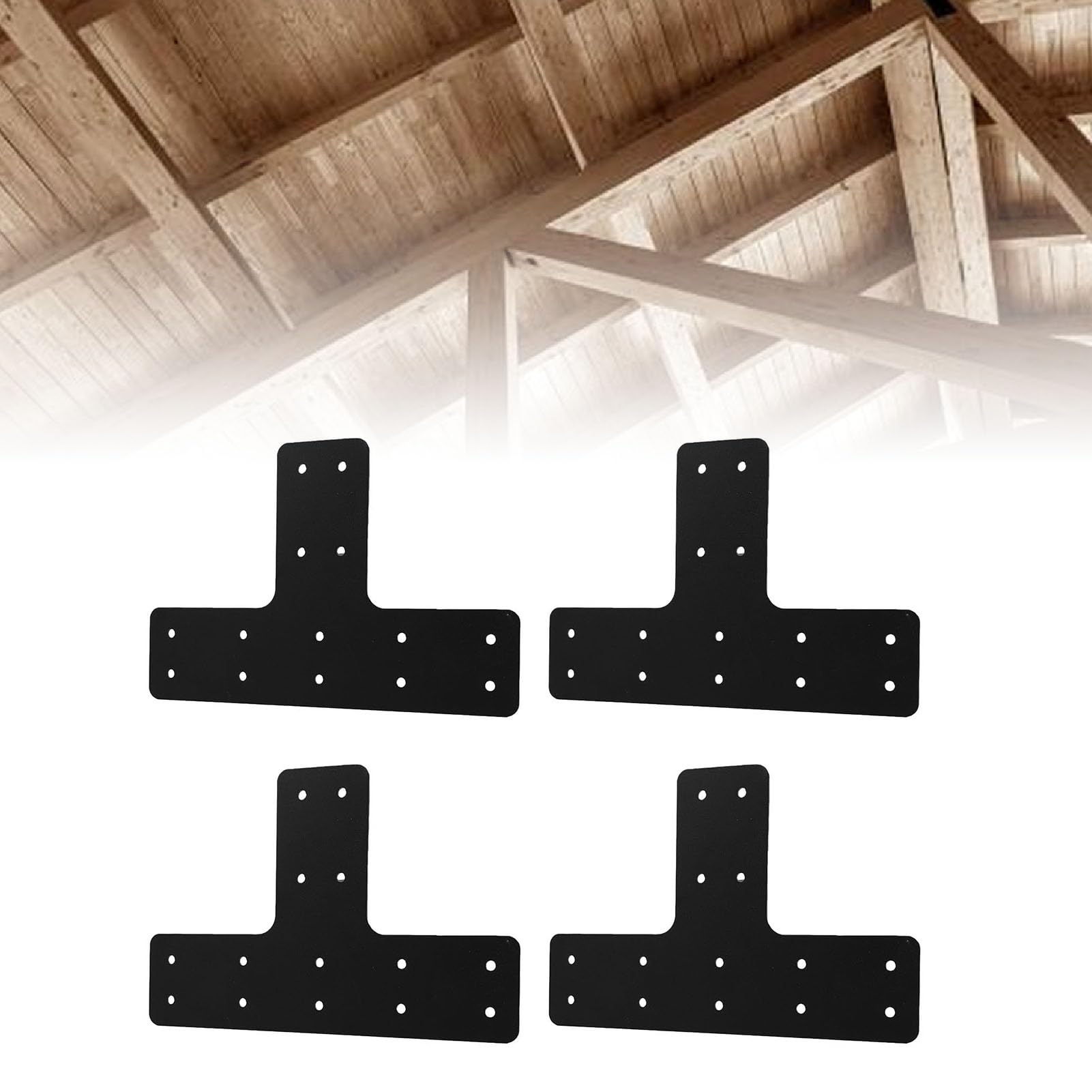 Jeffergarden 4 Pezzi Staffe per Palo a T in Legno, Supporti per Montanti