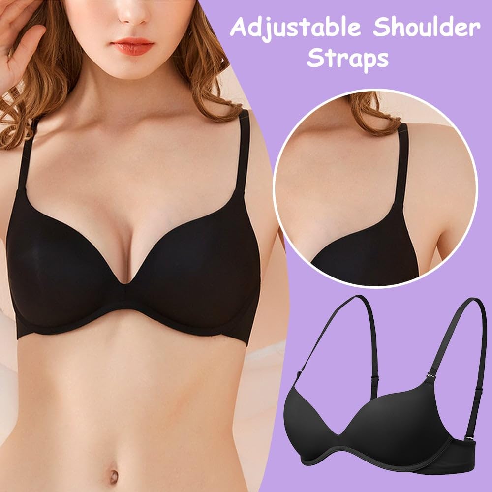 Bysion Reggiseni per Ragazze Adolescenti Leggermente Imbottiti Traspirante Senza Cuciture Sportivo Intimo Reggiseno Bralette per Bambine per 12-18 Anni Bambini e Donne - Confezione da 3