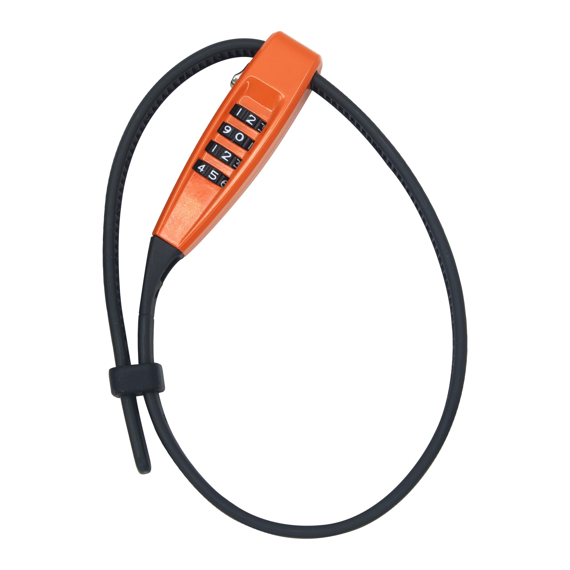 YOBBOM 4-Digit Combination Zip Tie Lock -Stainless Steel Cable Bike Lock with resettable Combination secures Helmets, skis, Strollers, Luggage, Kitchen cabinets, French Doors and More(Orange)