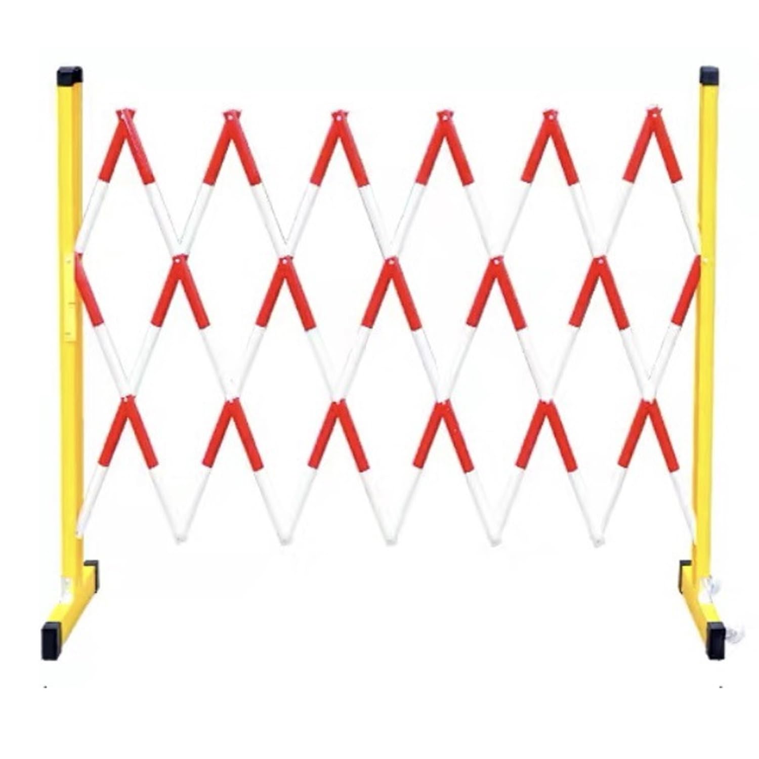 Barrière à ciseaux industrielle extensible avec roues 1,2x6m pour balisage de chantier