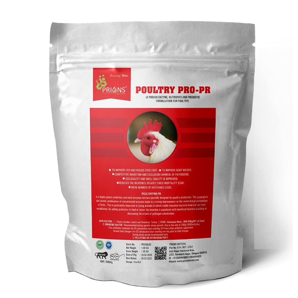 PRIONS BIOTECH Poultry Pro-PR, Nurtients & Probiotic Formulation for Poultry(1kg) | Poultry and Bird Vitamin Supplements for All Classes (B09DY5KCH1) Amazon Price History, Amazon Price Tracker