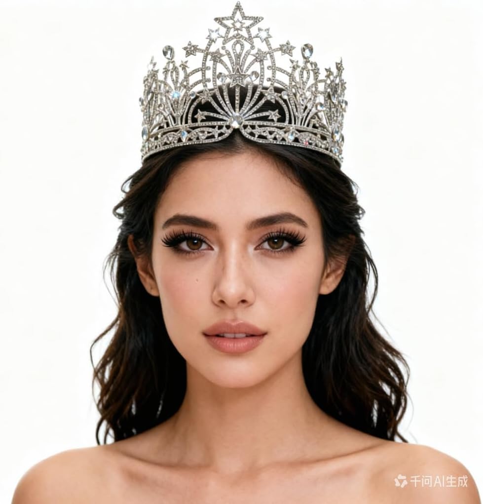 Crystal Tiaras and Crowns for Women, Rhinestone Princess Queen Diadem Crown Tall Large Pageant Crowns, Wedding Tiara Hair Accessories Headpieces Head Jewelry for Bride