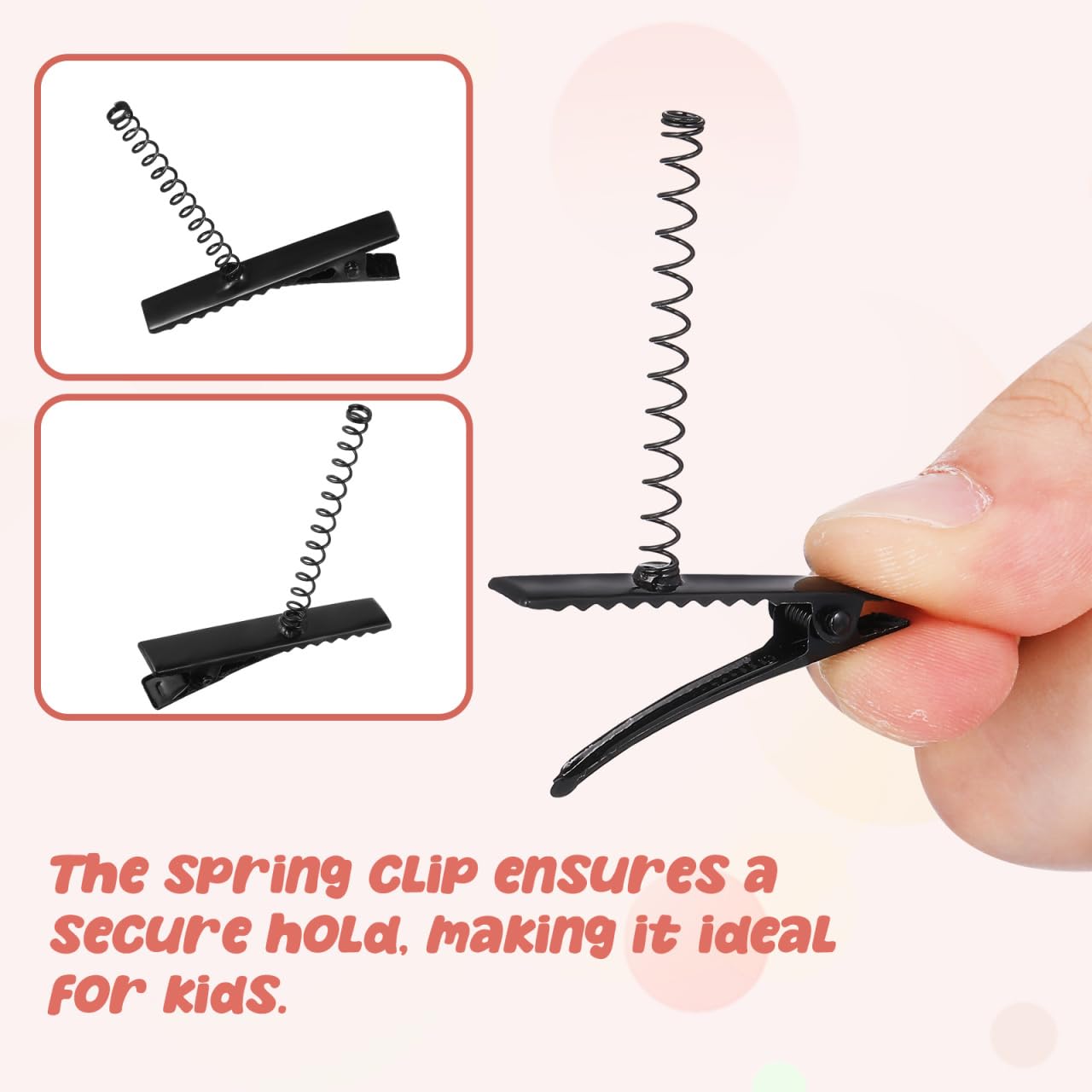 Housoutil 100Pcs Alligator Hair Clips with Spring, Easter DIY Duckbill Clips, 1.57 Inch Black Metal Hairpin Blanks for DIY Sprout Hairpin, Rave Accessories Festival Crafting Supplies Styling Base image 5