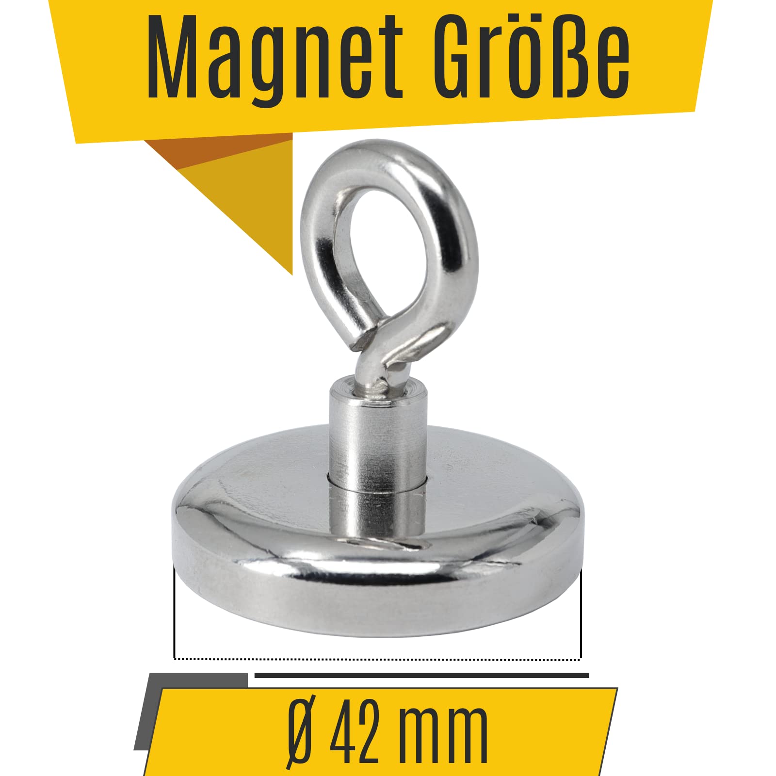 Aimants En Néodyme 200 Kg – Aimant à œillet M8 – Aimants En Néodyme 75 Mm De Diamètre Avec œillet – Aimant Plat – Aimants Super Puissants Pour La