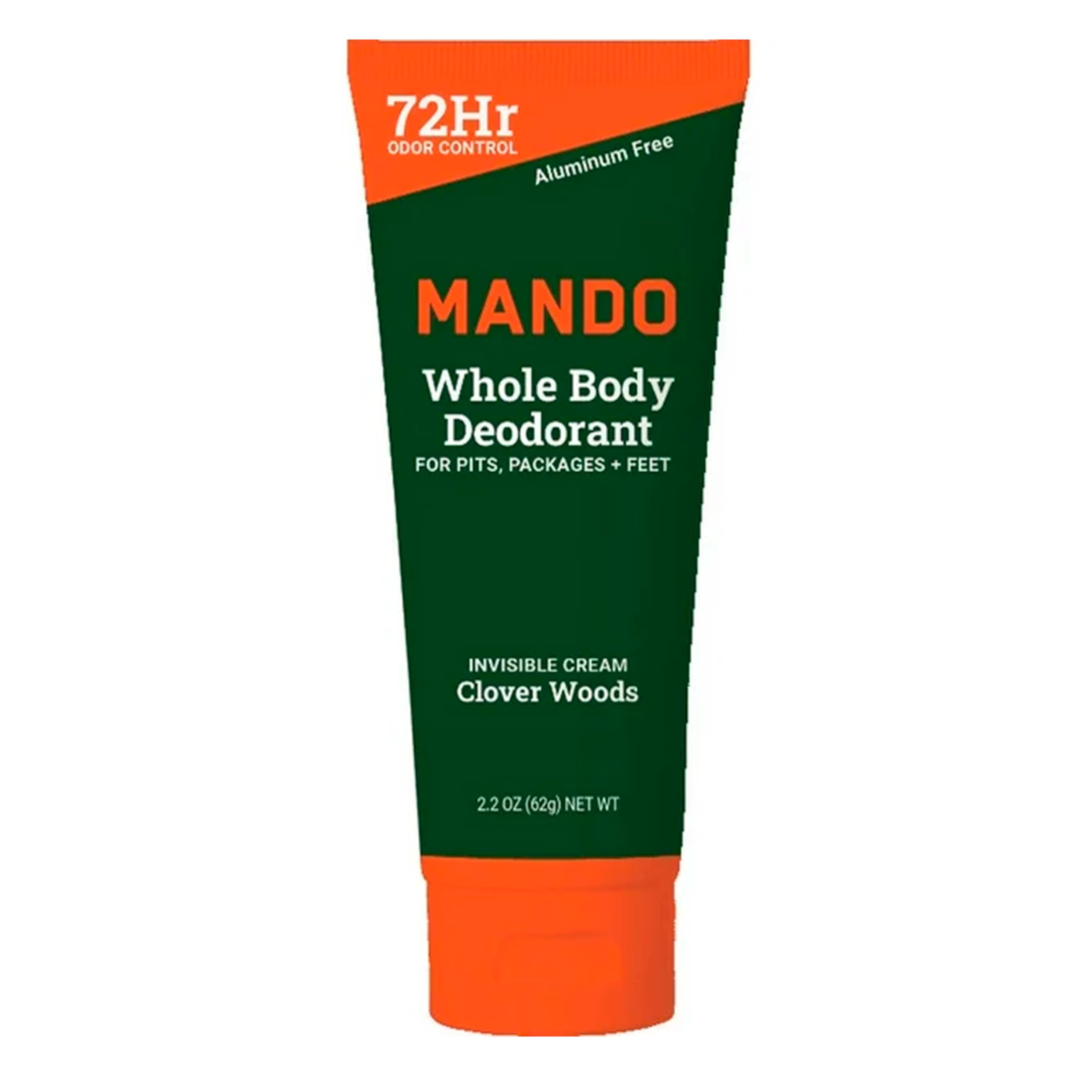 Mando Whole Body Deodorant - Men's Aluminum-Free Invisible Cream Deodorant - Clover Woods - 2.2oz - Pack Of 01