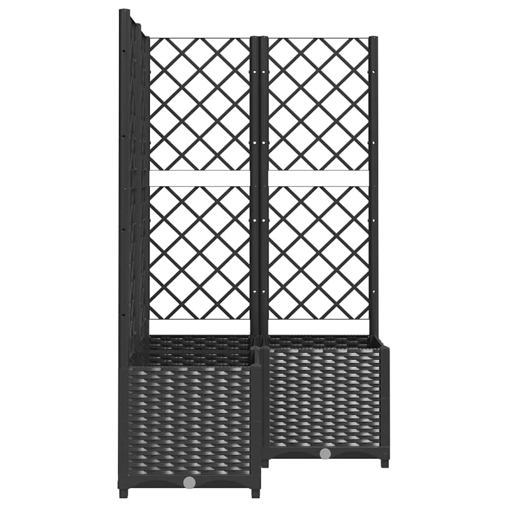 Duży pojemnik na rośliny z kratką 80 x 80 x 136 cm polipropylenowy ogrodowy balcony Outdoor Flower Pot with Support for Herbs Sukulents and Orchids