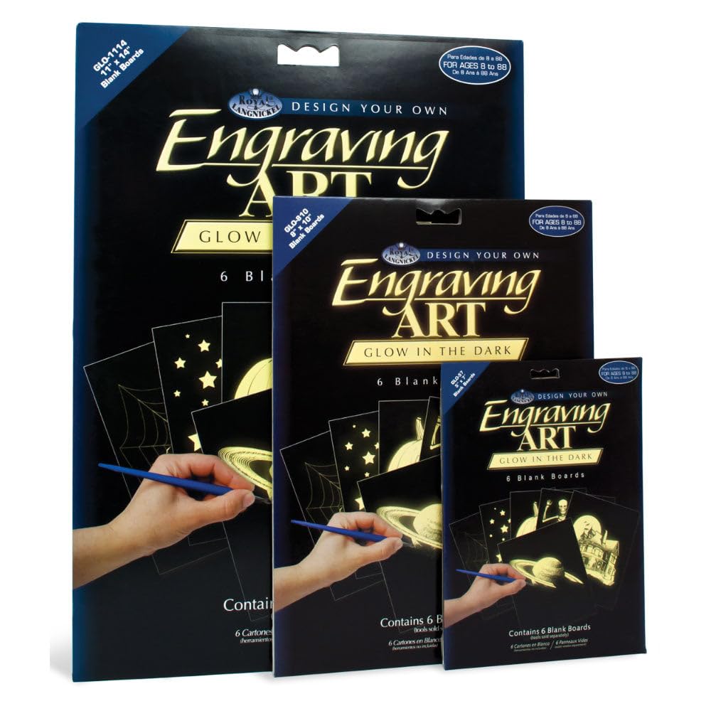 Royal & Langnickel Engraving Art Glow in The Dark 5 x 7 inch Blank Board (Pack of 6)