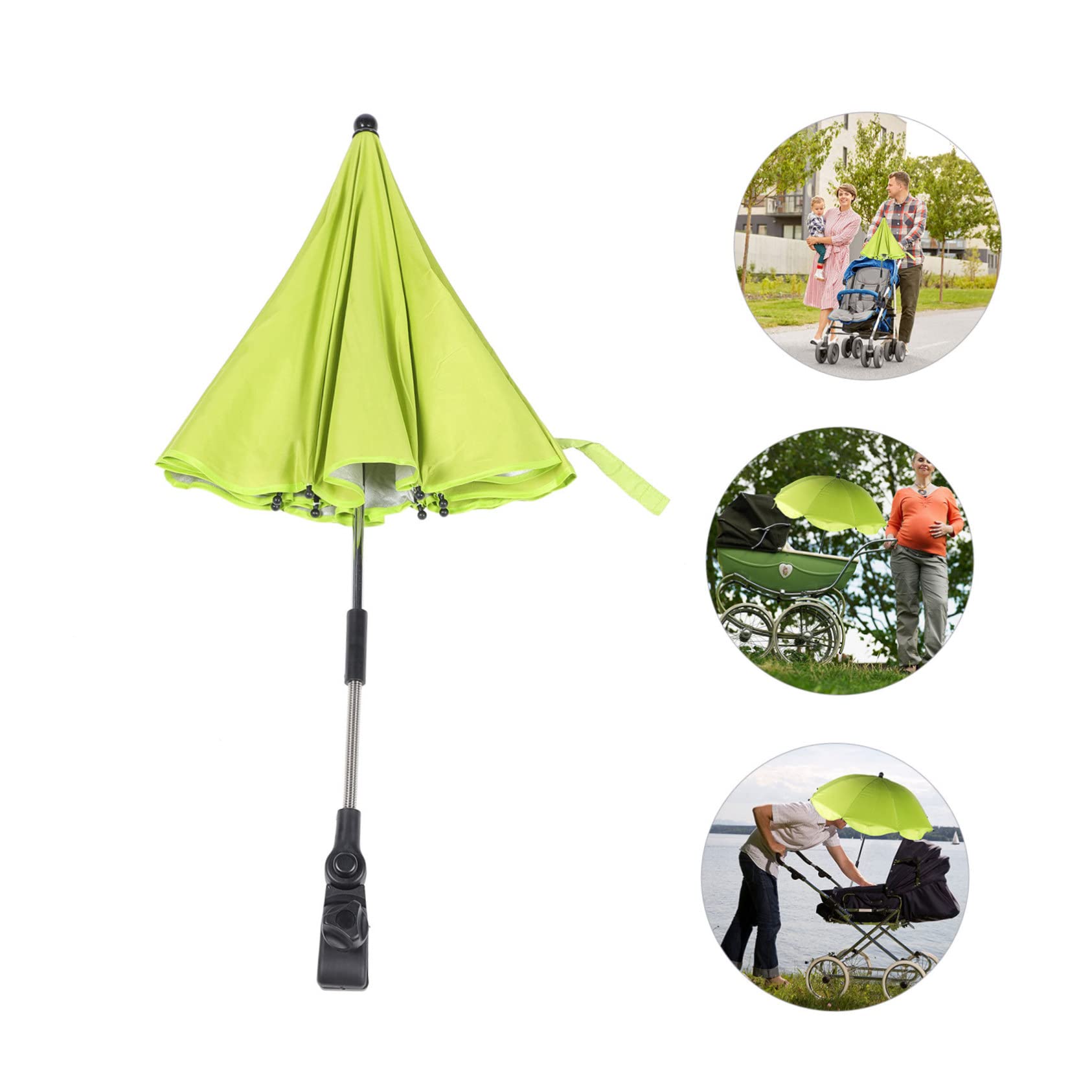 ibasenice 2 Piezas paraguas de cochecito sombrilla cochecito bebe accesorios carrito bebe paraguas para cochecito kid umbrella carro cochecito de viaje paraguas con clip para cochecito paño